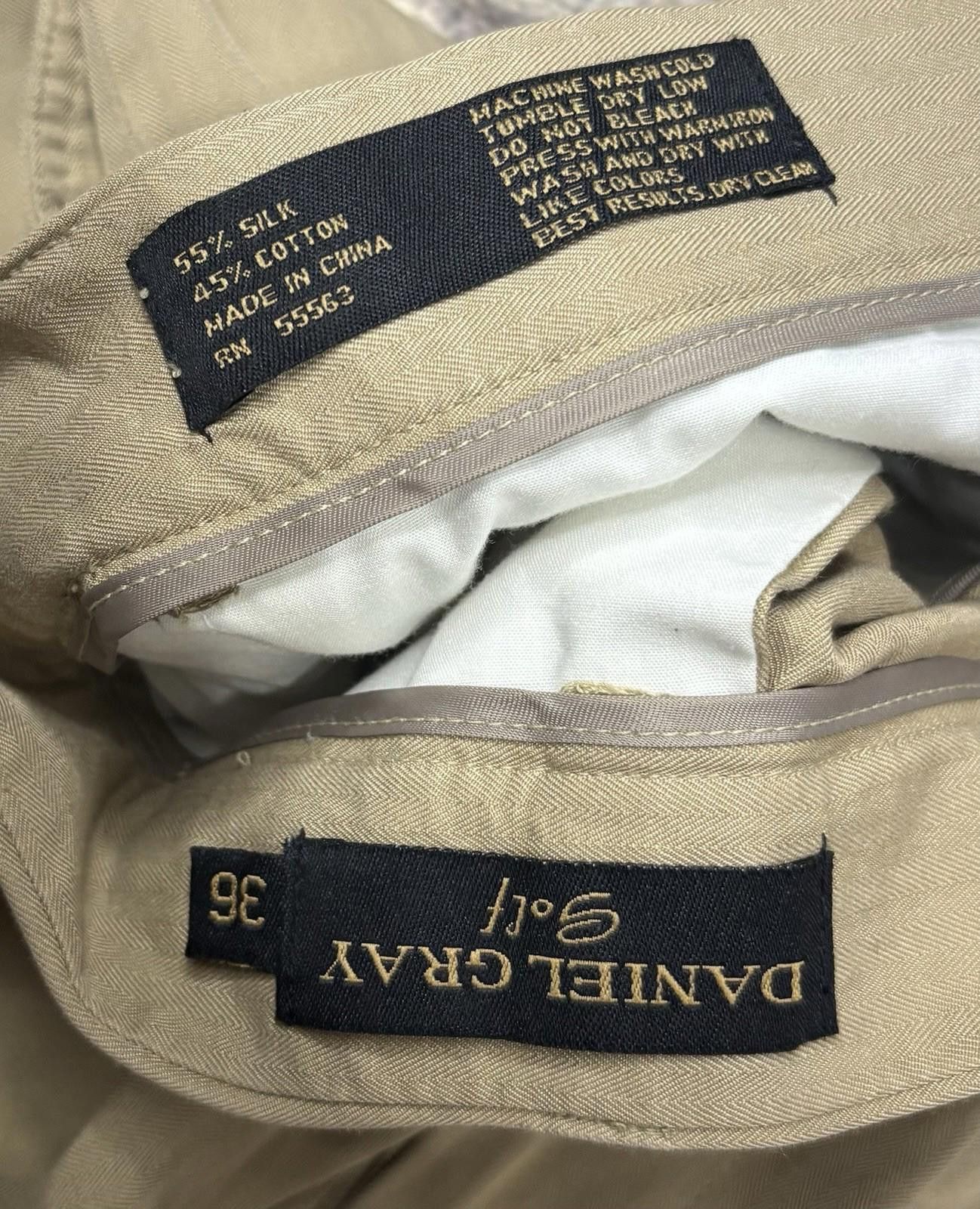 Other Daniel Gray Golf Pants Mens 36x35 Silk Cotton Beige Pleated Size US 36 / EU 52 - 2 Thumbnail