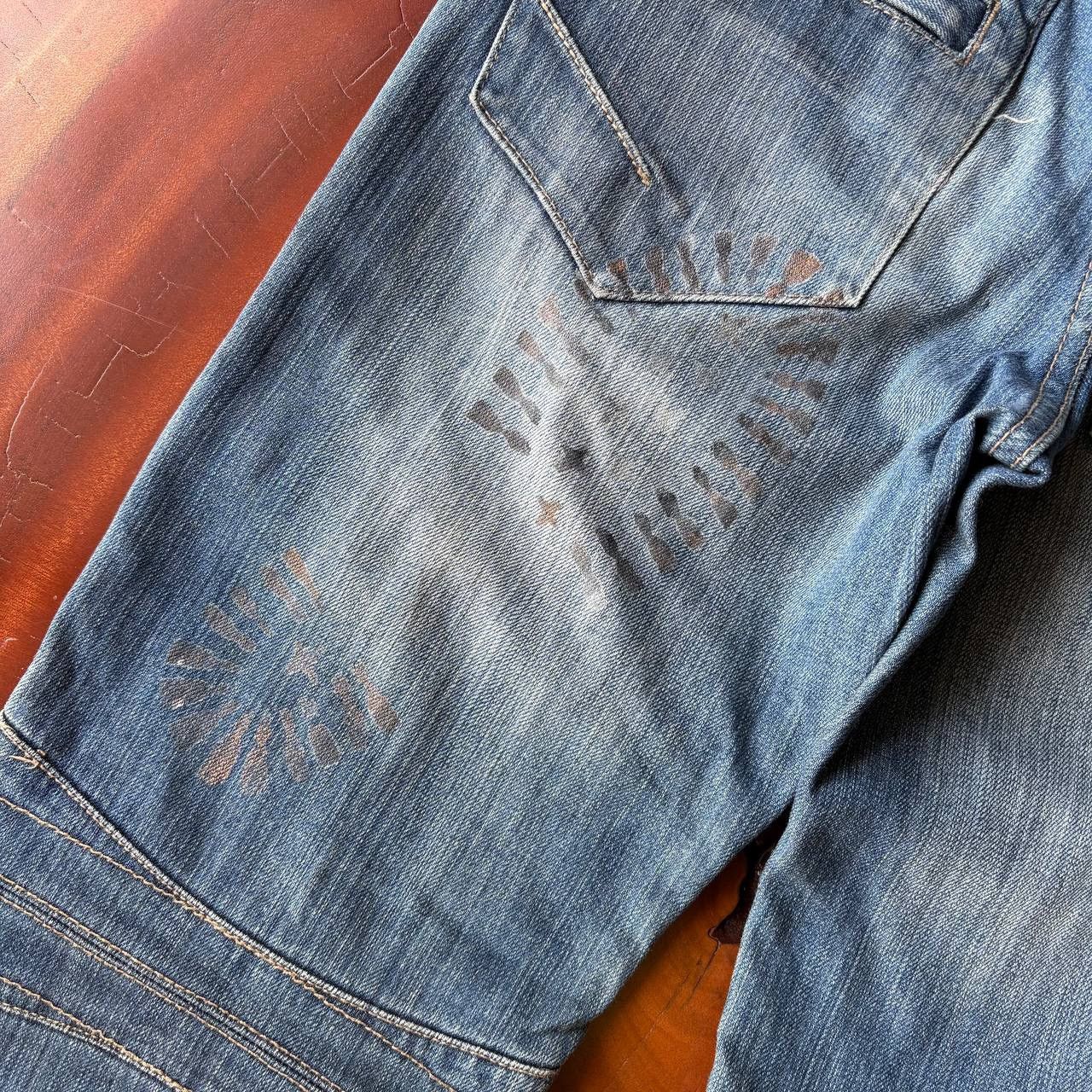 PPFM PPFM Biker Multipocket Zipper Stud Blue Jeans Pants Size US 31 - 14 Thumbnail