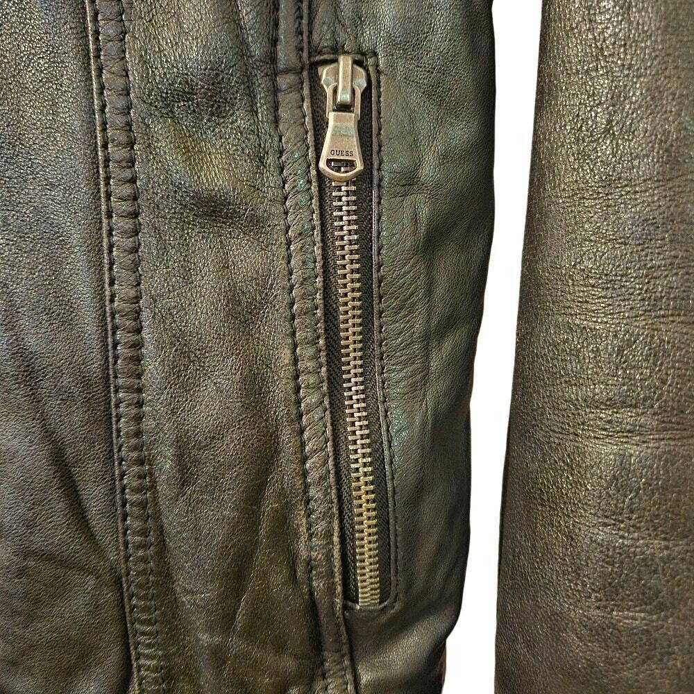 Guess GUESS Womens Vintage Leather Jacket Black Size Small Size S / US 4 / IT 40 - 7 Thumbnail