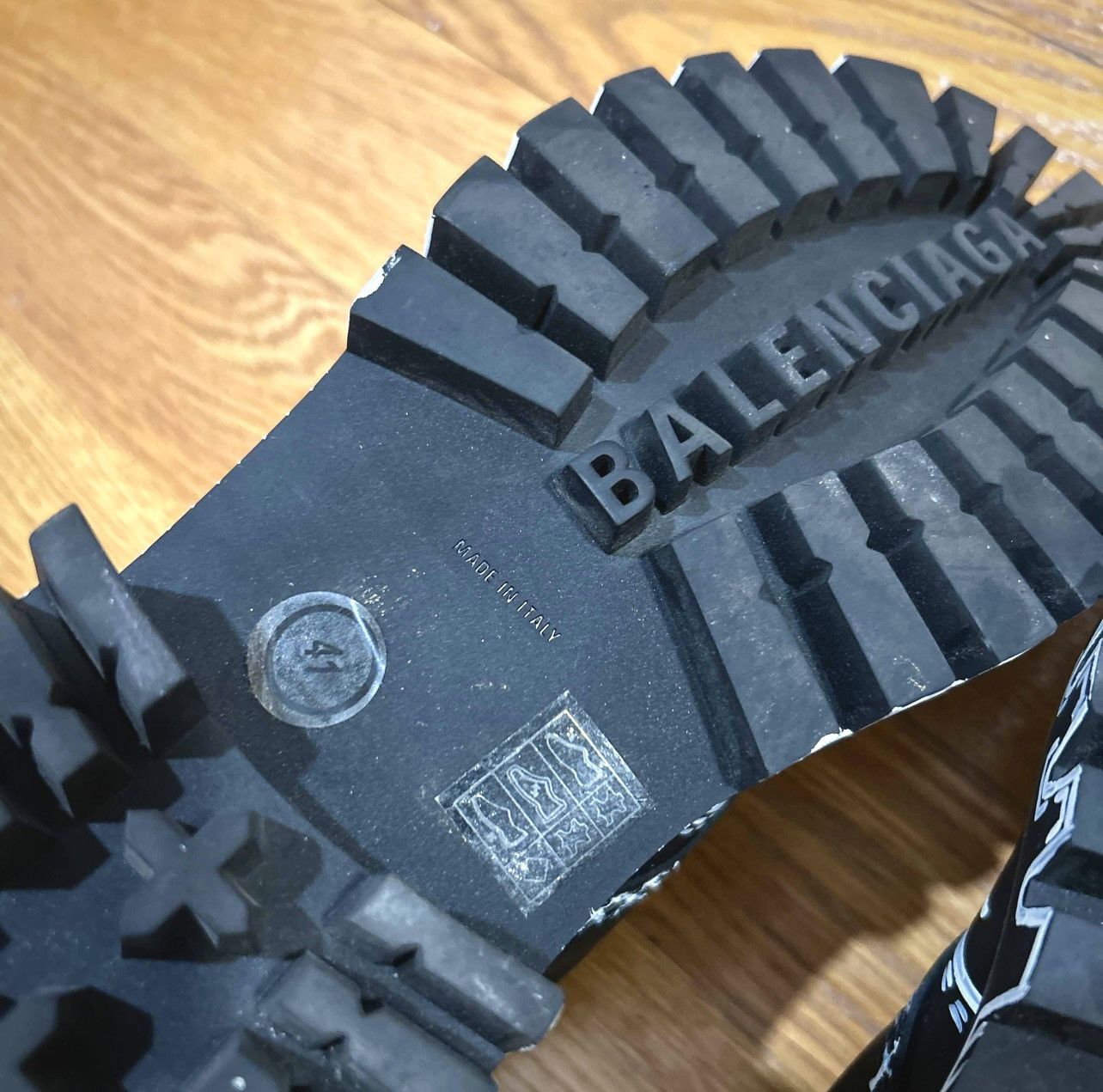 Balenciaga Strike Lace Up Boot “Marker Pen Print” Size 41 Balenciaga Balenciaga Strike Boot Black Size 41 | Grailed main image 4