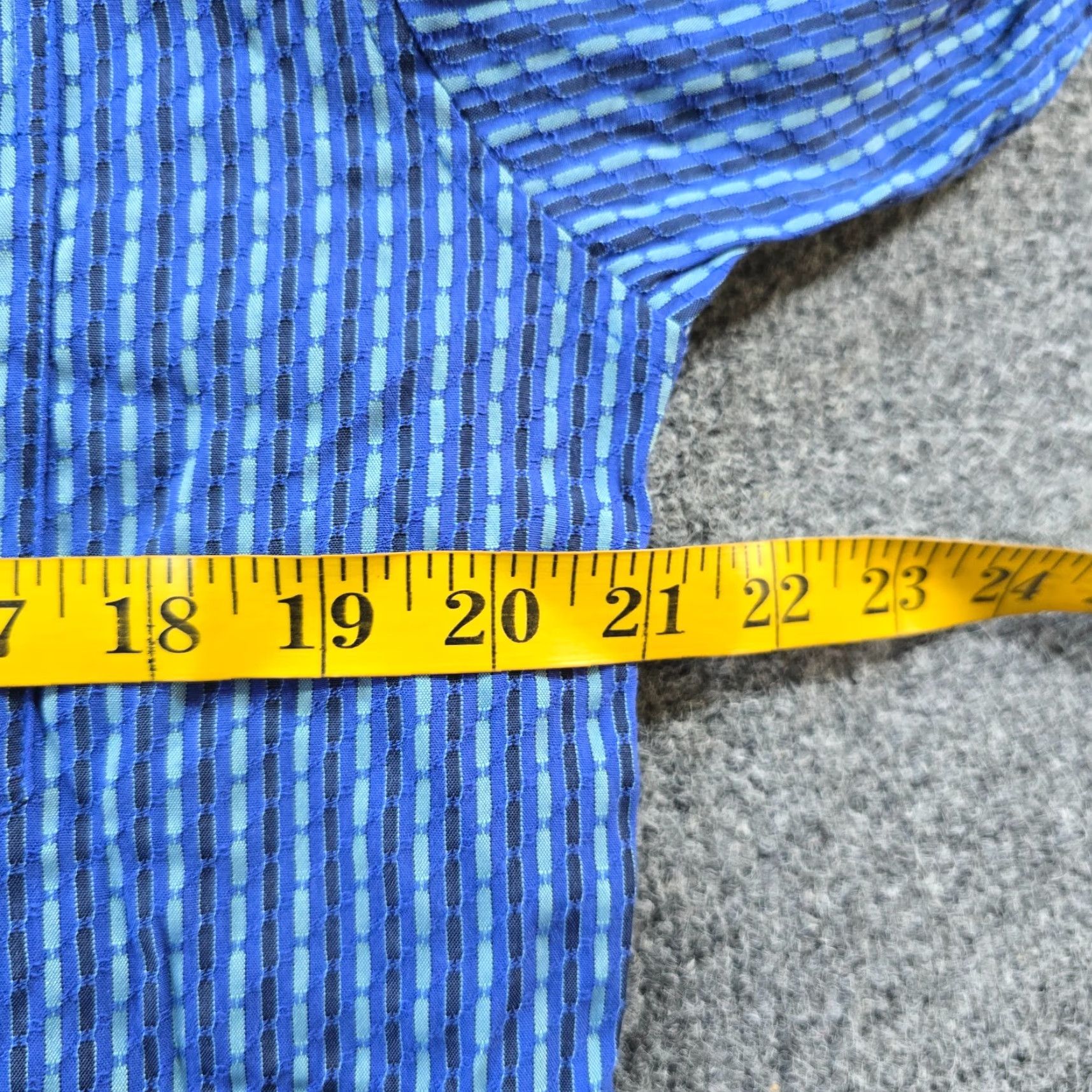 BUGATCHI VINTAGE Bugatchi Uomo Shirt Mens Large Blue Striped Textured Long Sleeve Career Casual Size US L / EU 52-54 / 3 - 5 Thumbnail
