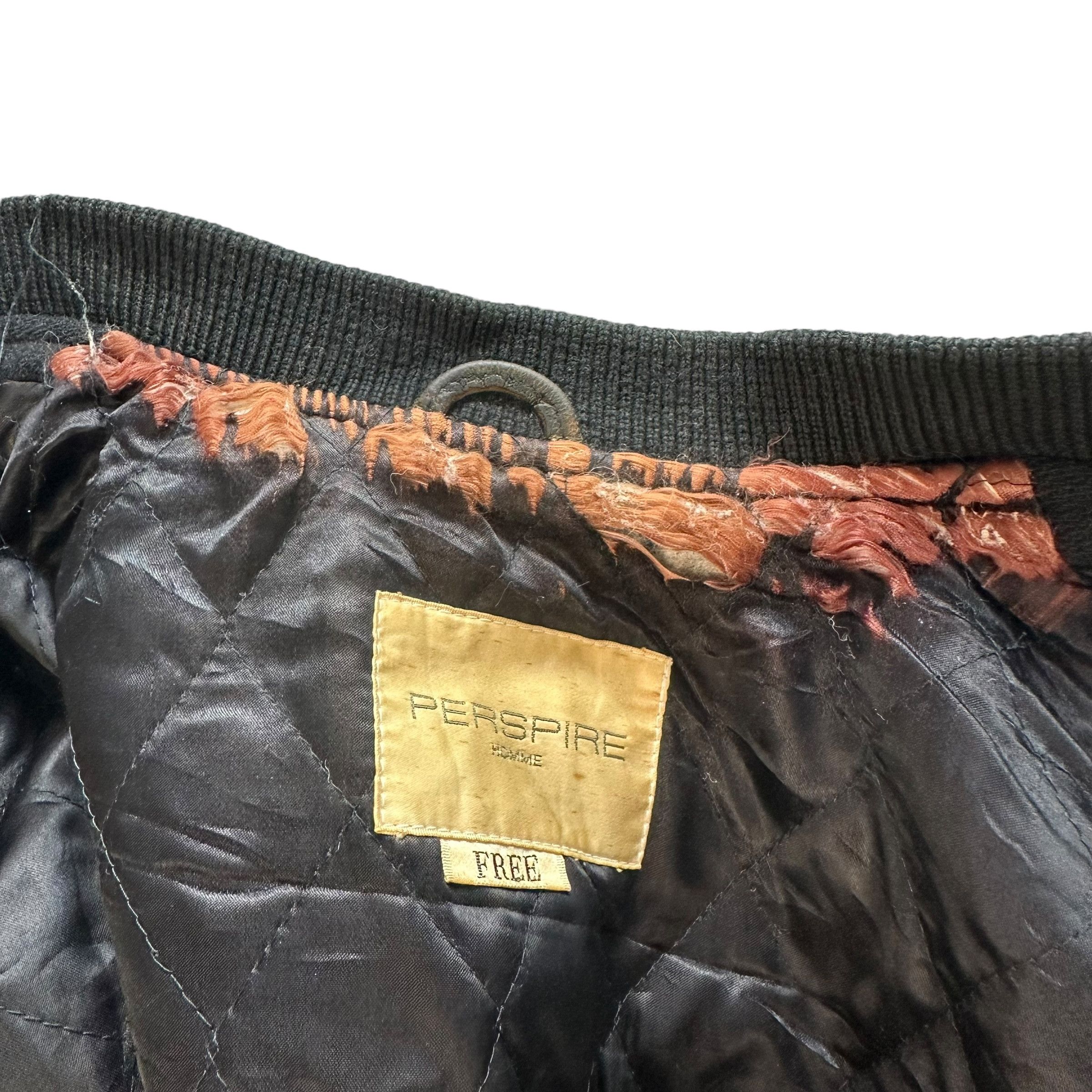 Other TRASHED🔥 PERSPIRE HOMME WOOL LEATHER VARSITY #8921-039 Size US L / EU 52-54 / 3 - 12 Thumbnail