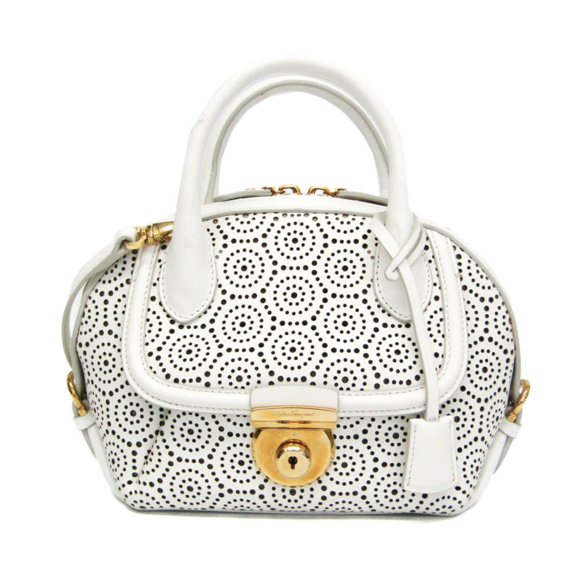 Salvatore Ferragamo Salvatore Ferragamo FIAMMA GE-21 F035 Women's Leather Handbag,Shoulder Bag White Size ONE SIZE - 1 Thumbnail