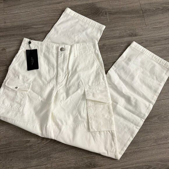 Rag & Bone NWT RAG & BONE Nora Cargo Pant in Optic White Women Size 26 Size 26" / US 2 / IT 38 - 2 Thumbnail