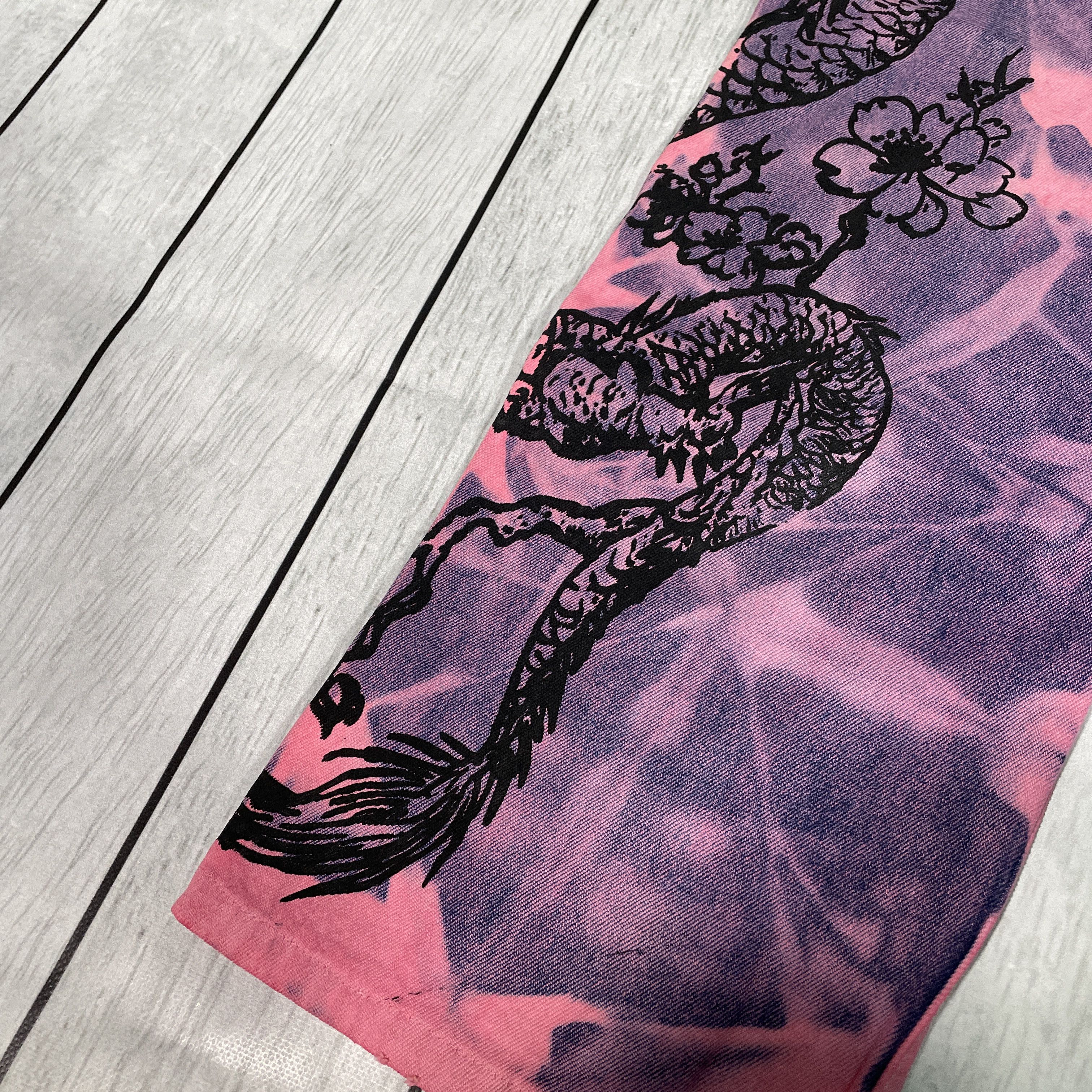 George Custom Reworked Denim Jeans Dragon – Unique Acid Wash Finish Size US 36 / EU 52 - 11 Thumbnail