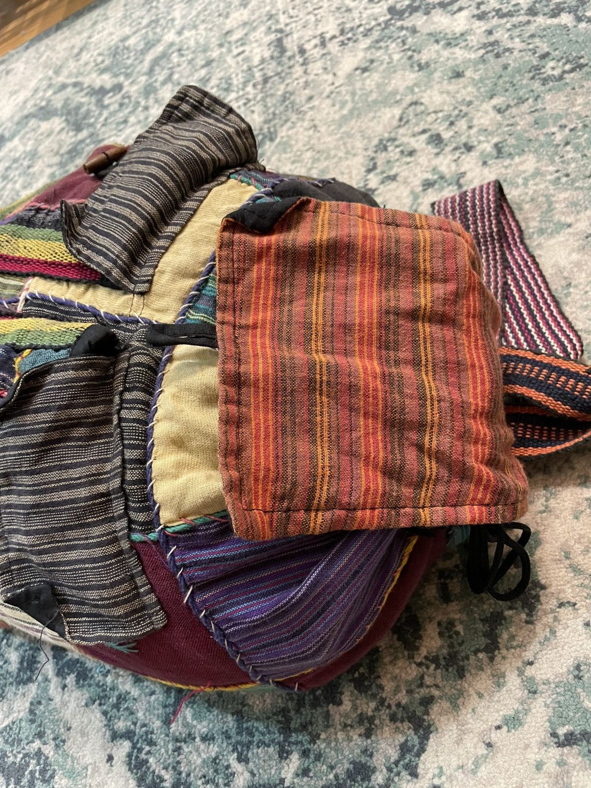 Handmade × Japanese Brand Sashiko Boro Hand Made Inspired Bag Size ONE SIZE - 14 Thumbnail