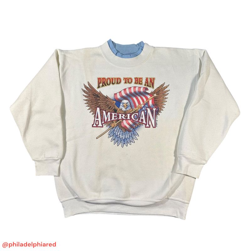 Designer Wons Wear Patriotic Doubleneck Sweatshirt Womens Large Size XL / US 12-14 / IT 48-50 - 1 Thumbnail