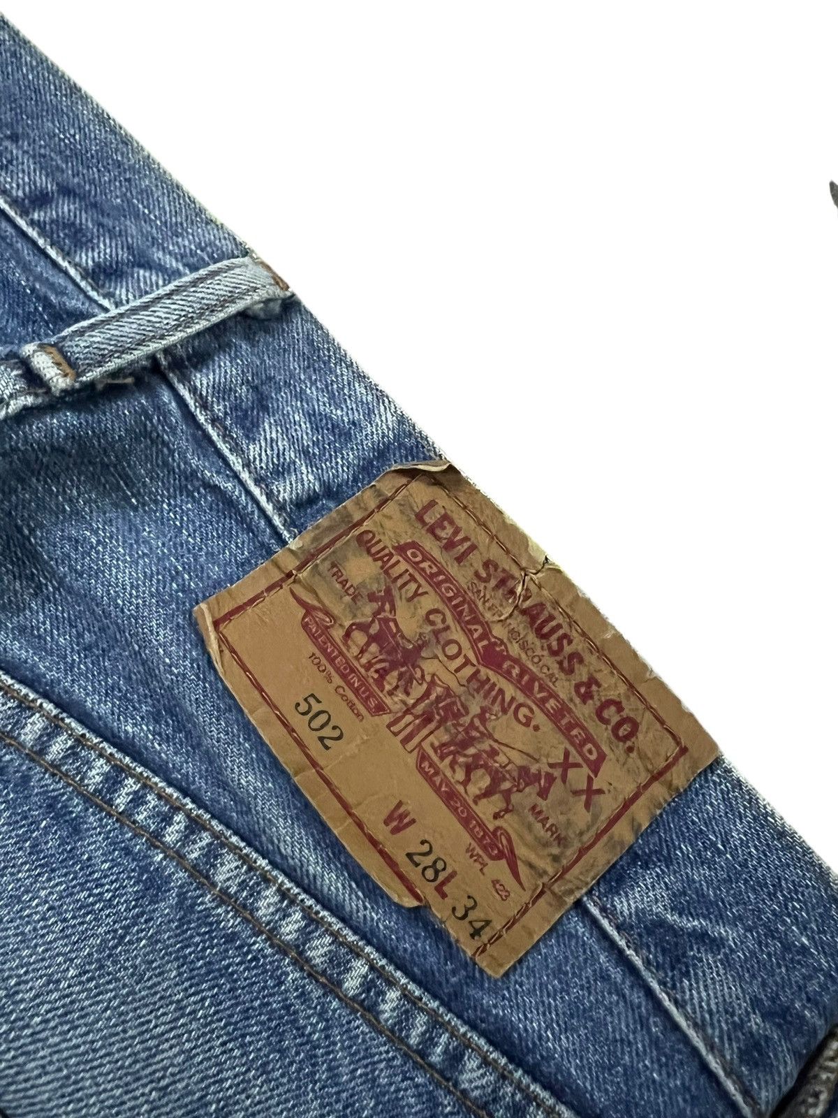Levi's Vintage Levis 502 Big E Selvedge Faded Distressed Jean Size US 28 / EU 44 - 18 Thumbnail