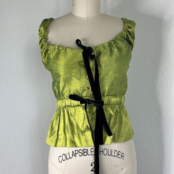 Ciao Lucia CIAO LUCIA Ilaria Silk Sleeveless Top with Velvet Bow Size S / US 4 / IT 40 - 2 Thumbnail