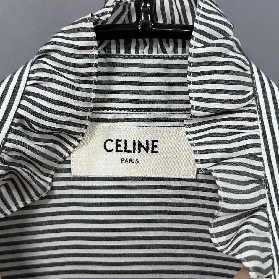 Celine Celine Striped Silk Tie-Front Shirt Women's 36 Size XS / US 0-2 / IT 36-38 - 4 Thumbnail