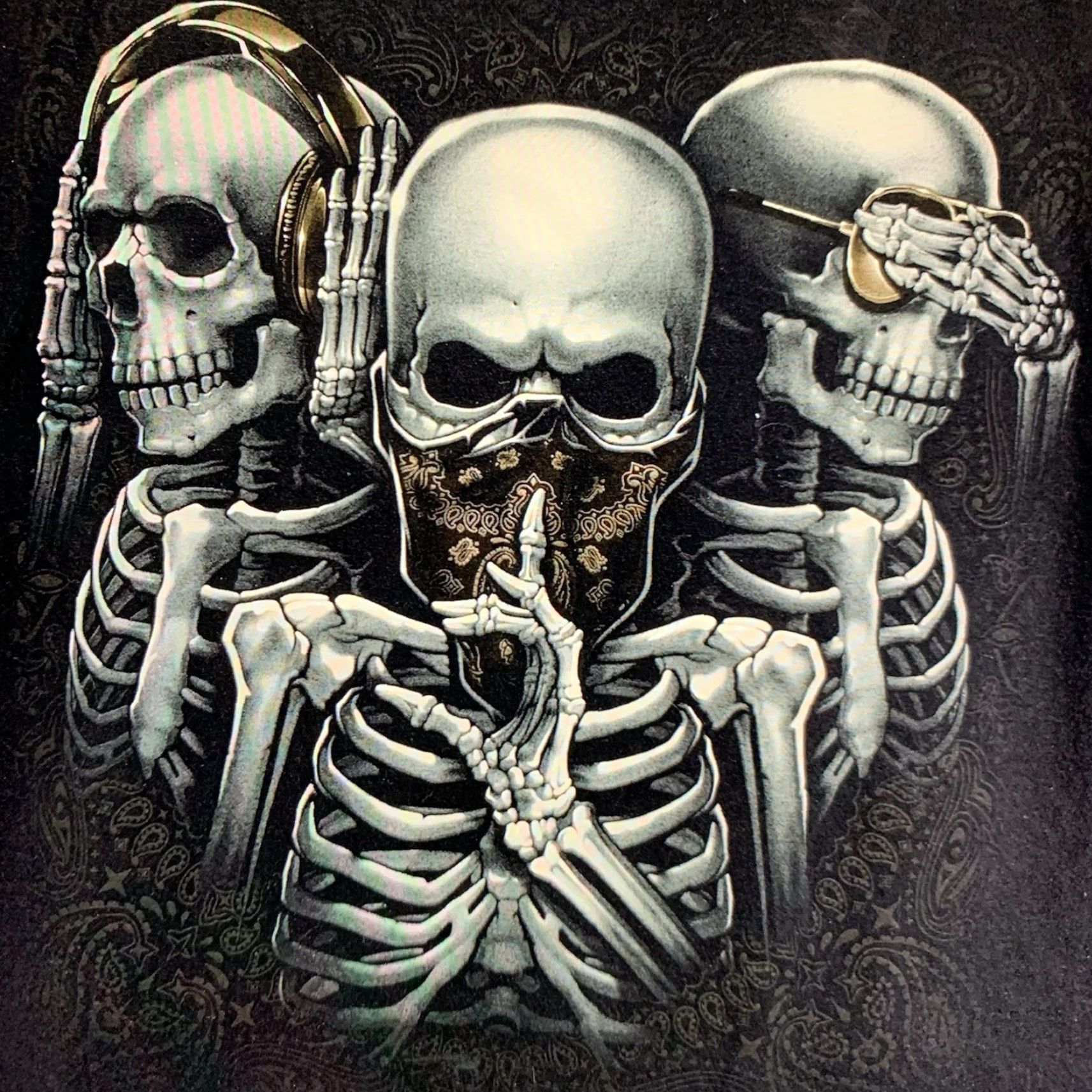 Fruit Of The Loom VINTAGE Fruit of the Loom Men's XL Skull T-Shirt Cyber Tribal Graphic 2000s Casual Summer Spring Size US XL / EU 56 / 4 - 3 Thumbnail