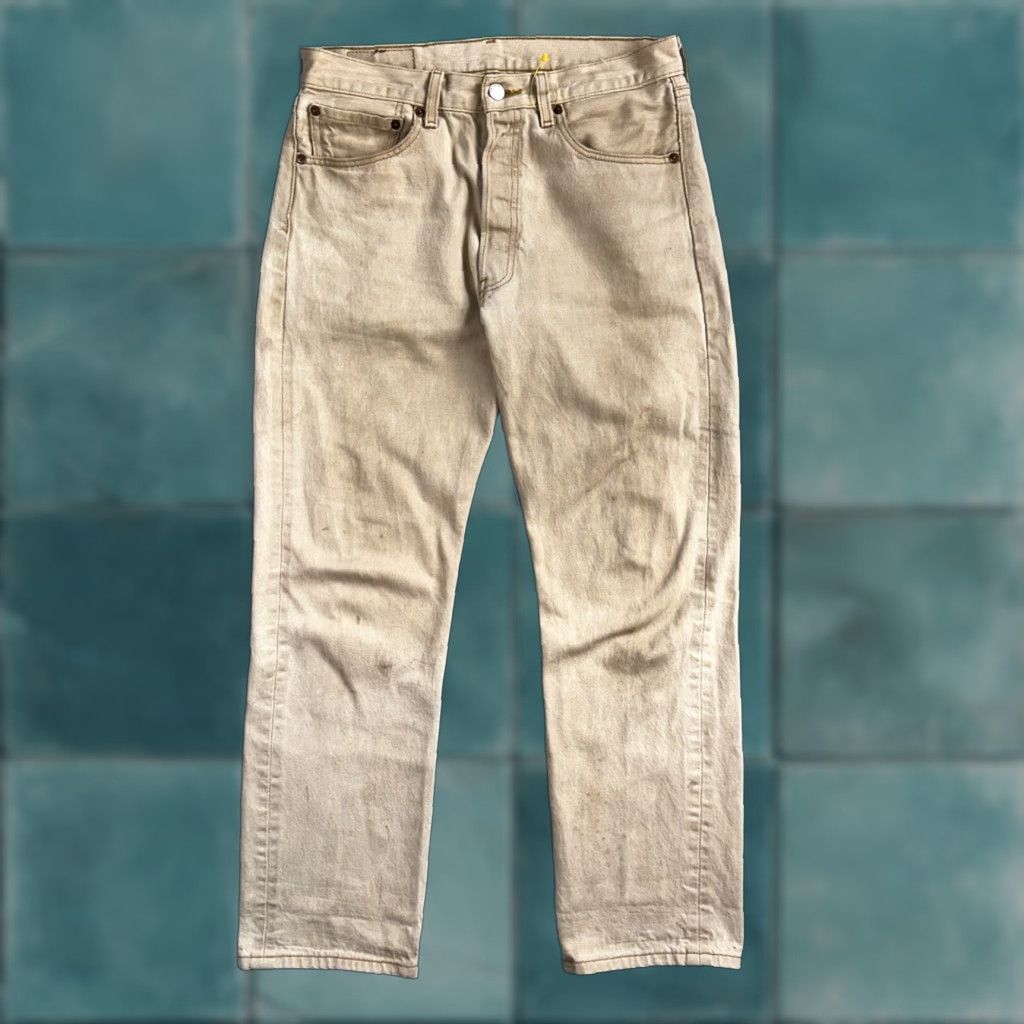Levi's VINTAGE Levi's 501 Jeans Straight Denim 32x32 Regular Mens Beige Cotton Dark Wash 90s USA Mid Rise Jeans 32in Inseam | Levi's 501 Series Size US 32 / EU 48 - 1 Thumbnail