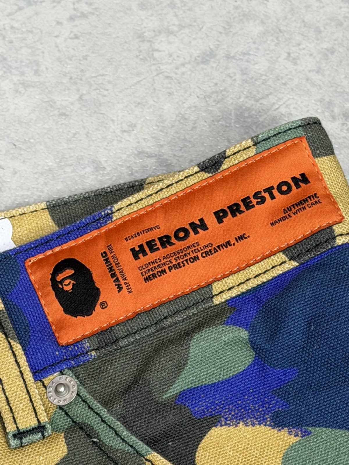 Bape Bape x Heron Preston Double Knee Camo Duck Painter Pants XS Size US 30 / EU 46 - 15 Thumbnail