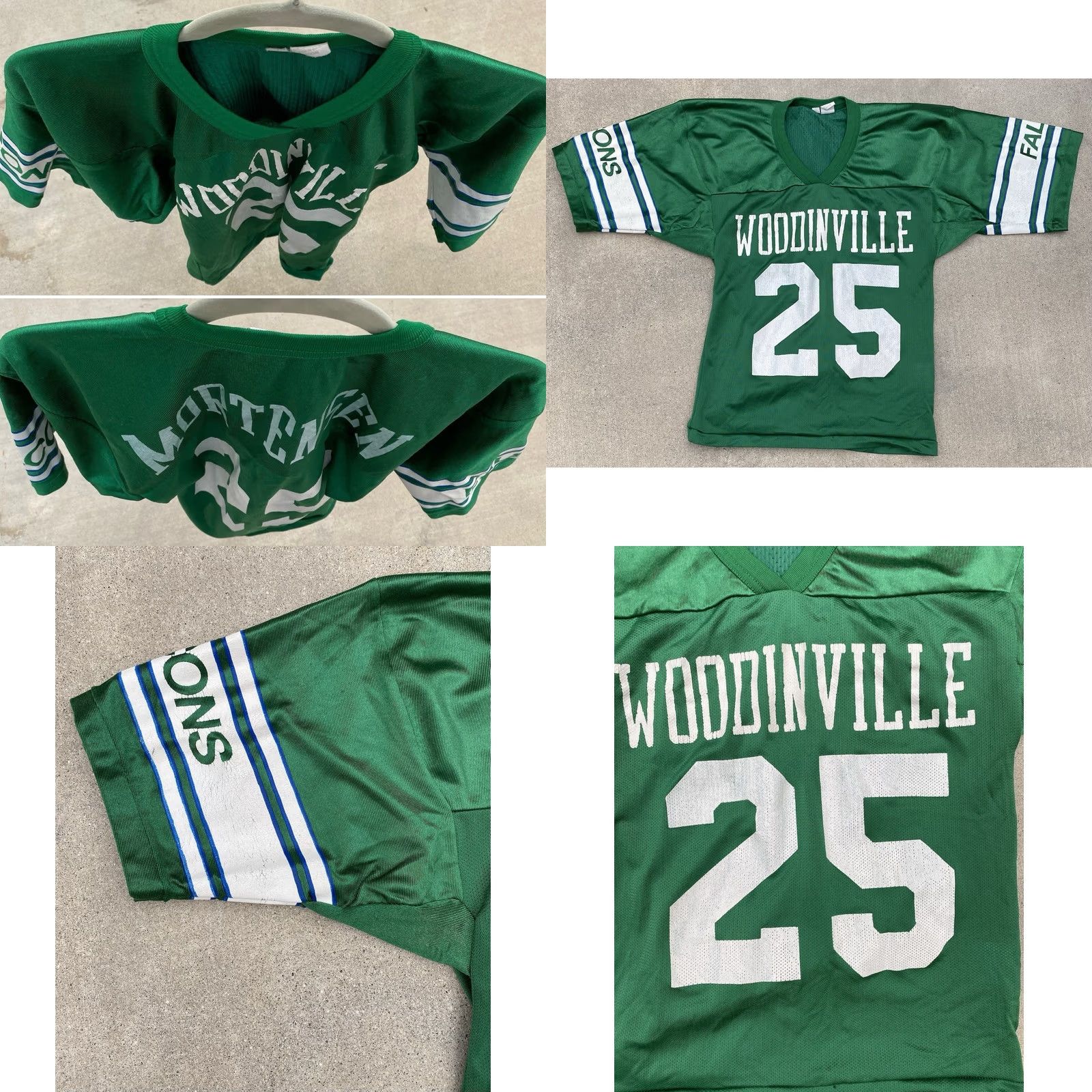 Vintage VINTAGE Tag Collegiate Football Jersey Woodinville Falcons 25 M Mens Boys 70s 80s Green Nylon Short Sleeve Vintage Authenticity Sportswear/Beach Size US M / EU 48-50 / 2 - 8 Thumbnail