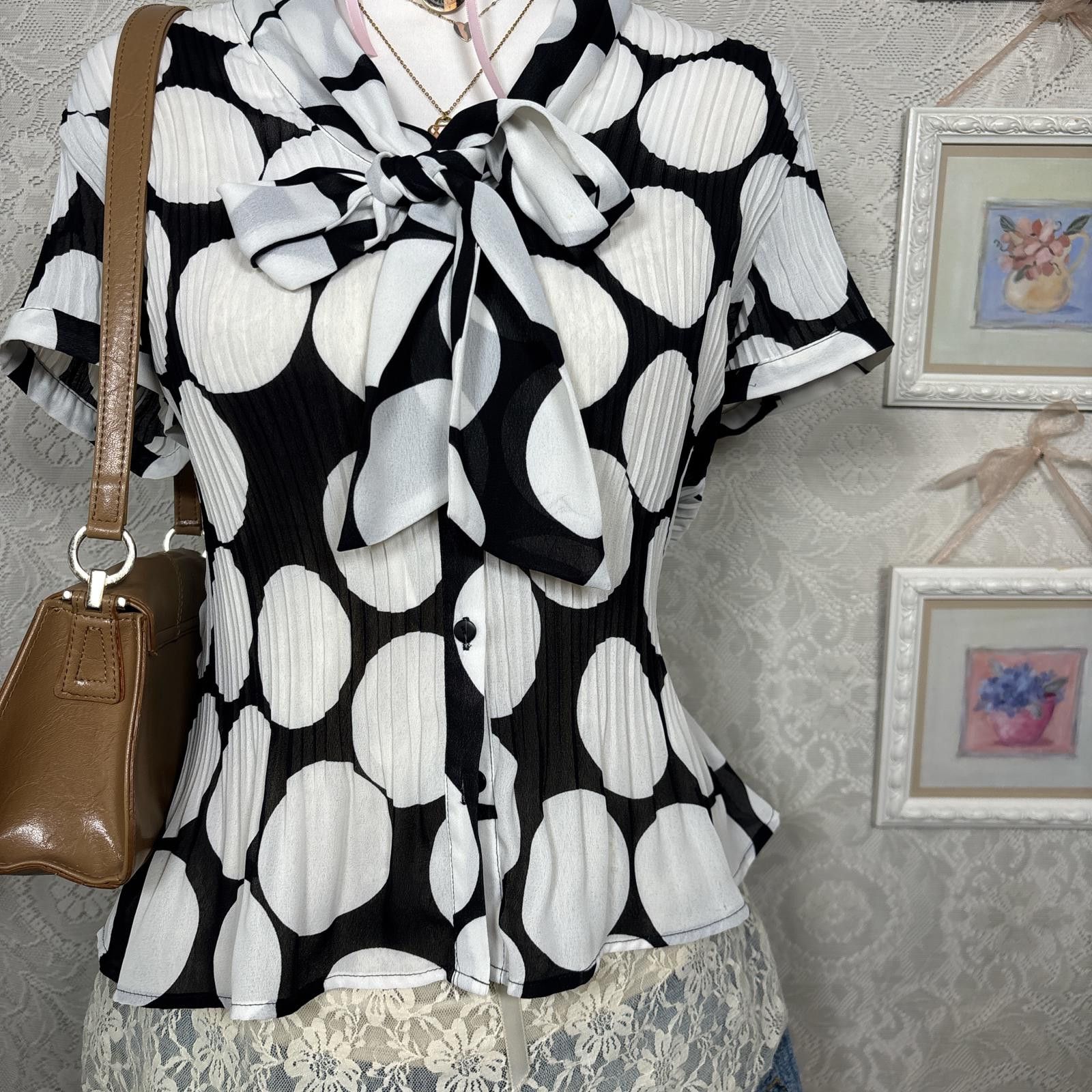 Other y2k office siren polka dot blouse Size M / US 6-8 / IT 42-44 - 3 Thumbnail