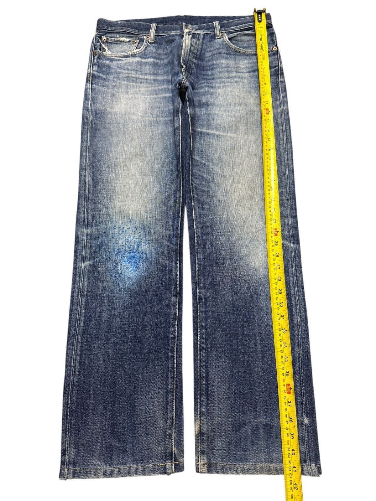Uniqlo Vintage Y2K Japanese Uniqlo Blue Faded Wash Wide Leg Loose Size US 35 - 9 Thumbnail