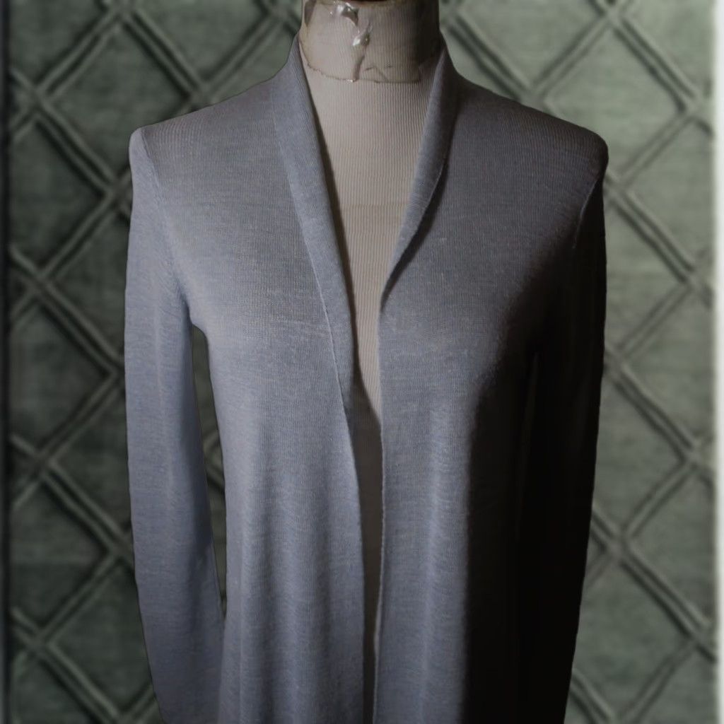 Eileen Fisher EILEEN FISHER Cardigan Duster Sweater Pewter Blue Tencel Linen Size S/P Women Knit Tunic Long Sleeve Size S / US 4 / IT 40 - 1 Thumbnail