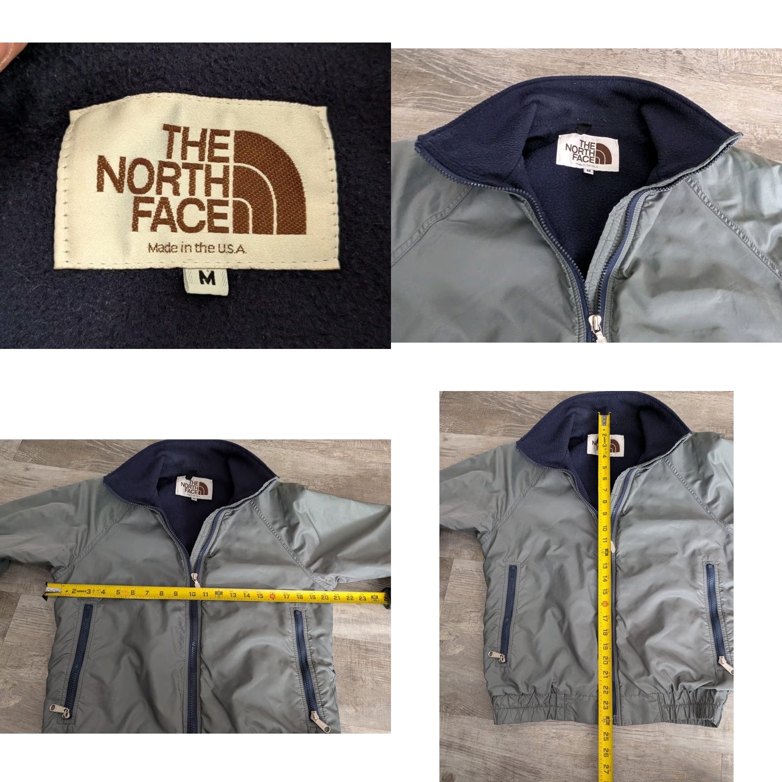 The North Face VINTAGE The North Face White Label Jacket Bomber Jacket S/M Gray Lined Navy USA Made Mens Womens Unisex Adults 90s 80s Outdoor Coat/Jacket Size US S / EU 44-46 / 1 - 8 Thumbnail