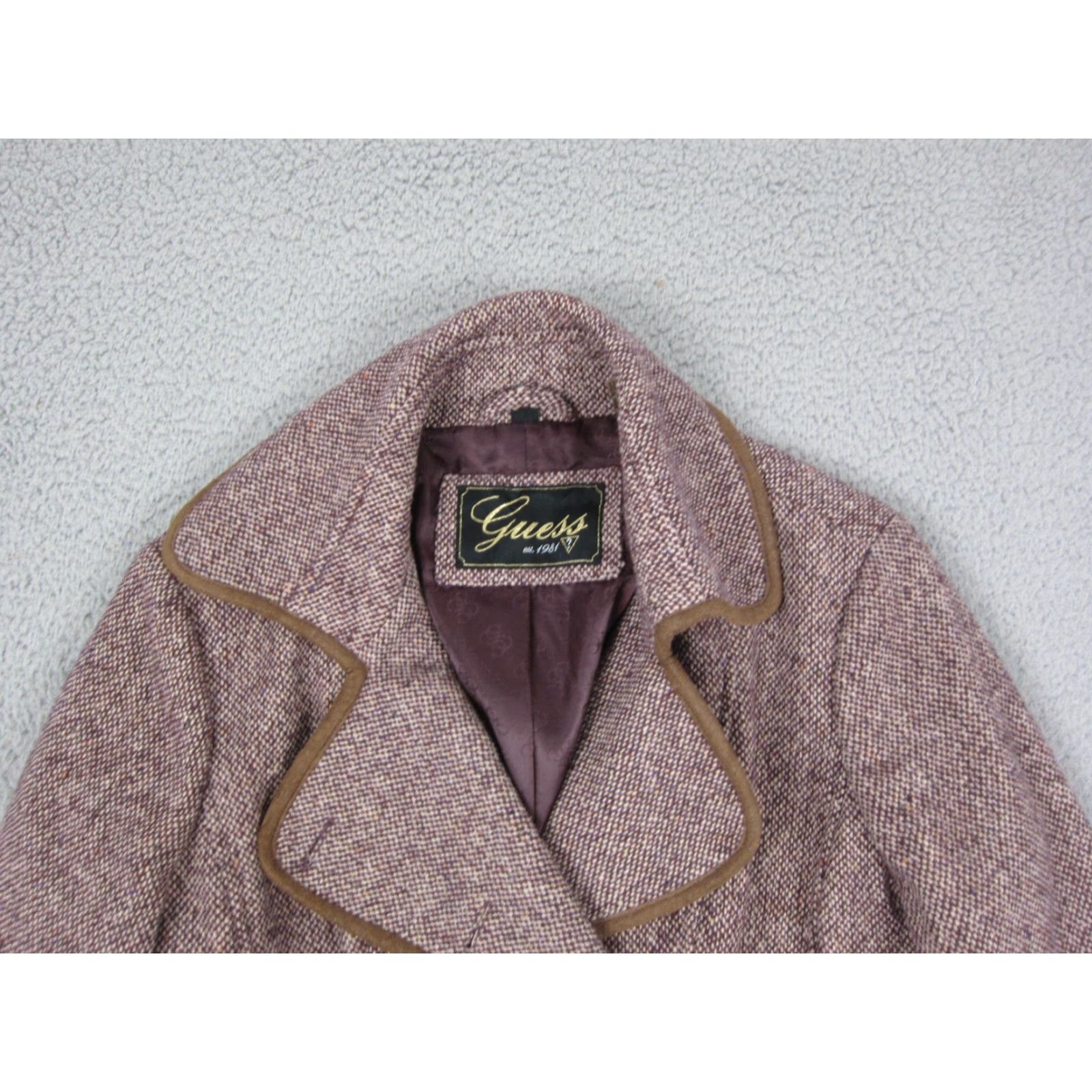 Guess VINTAGE Guess Pea Coat Womens XL Red Tweed 90s Double Breasted Wool Coat Size XL / US 12-14 / IT 48-50 - 2 Thumbnail
