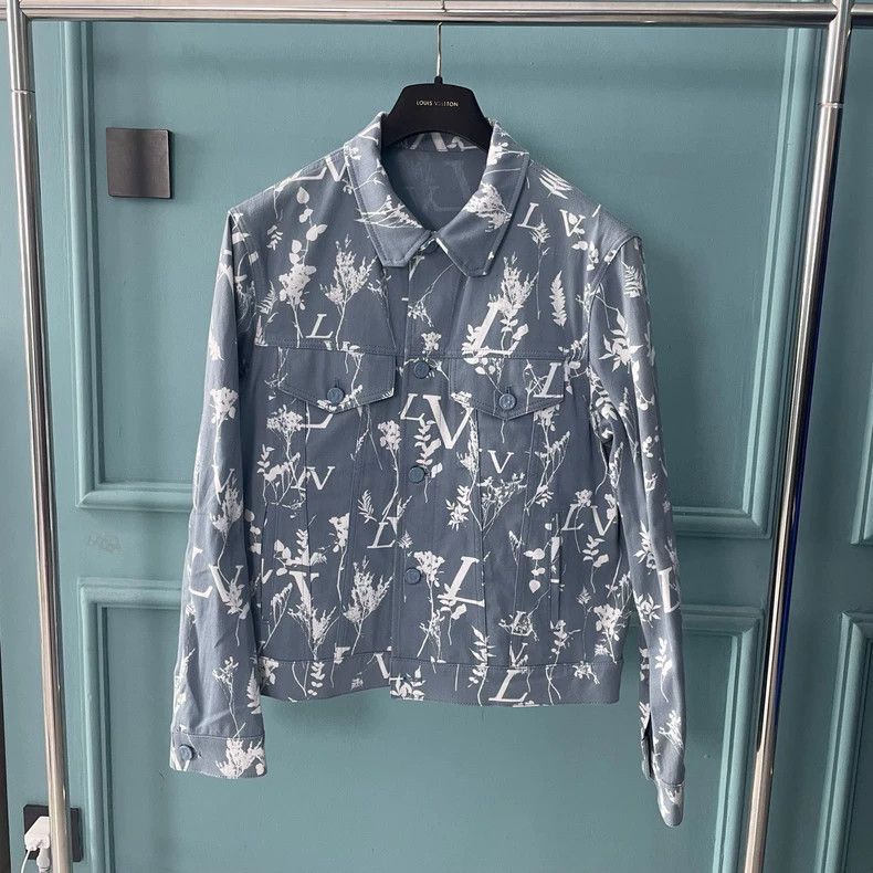 Louis Vuitton Louis Vuitton Blue Plant Wheatear Floral Denim Jacket 2501- Size US M / EU 48-50 / 2 - 1 Thumbnail