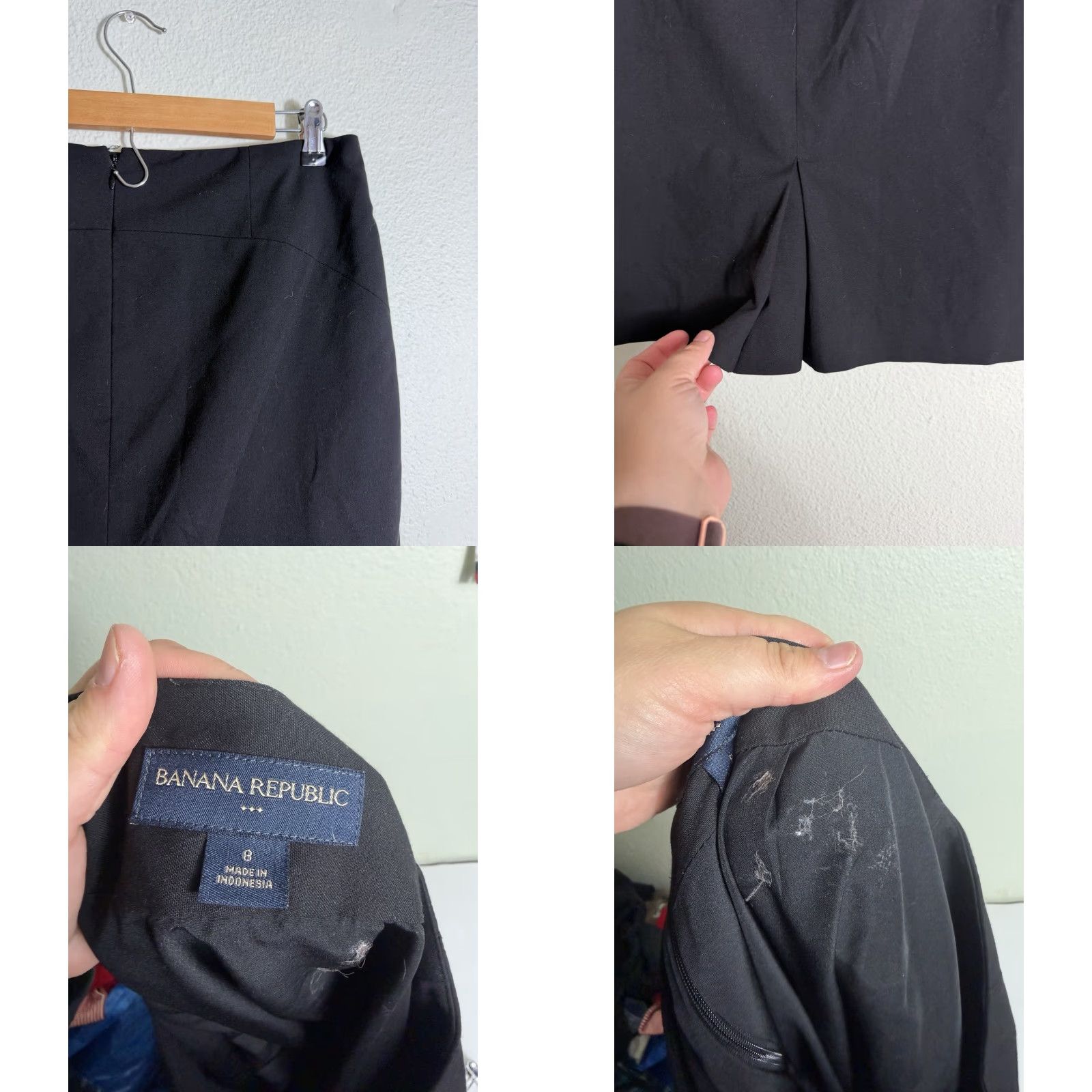 Banana Republic Banana Republic Skirt Women 8 Black Polyester Knee Length Straight Pencil 30x21 Regular Mens Womens Girls Size 30" / US 8 / IT 44 - 8 Thumbnail