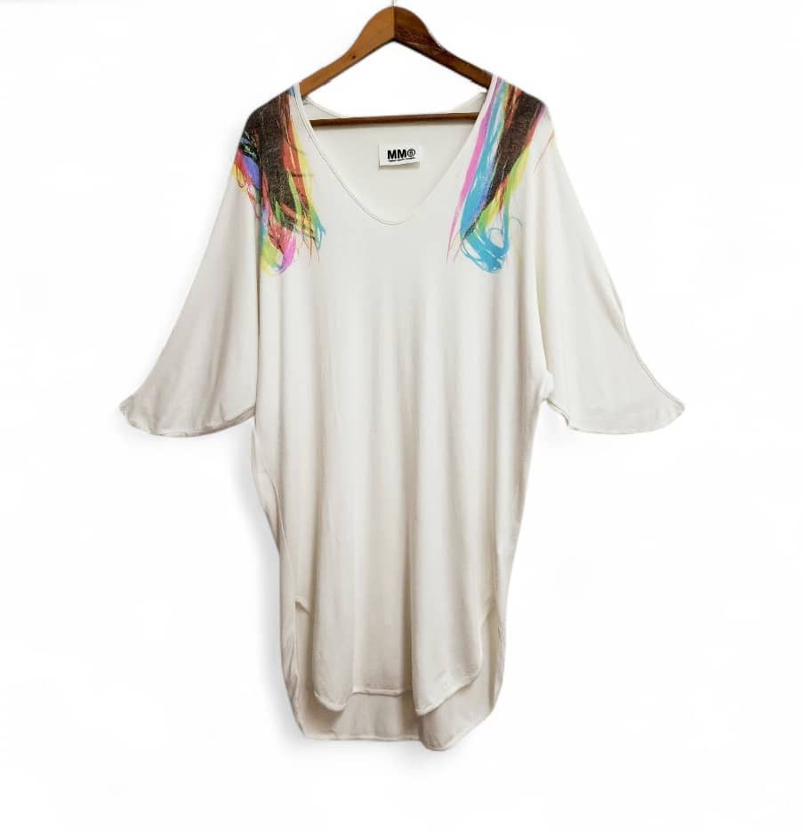 Maison Margiela MM6 Maison Martin Margiela Abstract Print V Neck Dress Size M / US 6-8 / IT 42-44 - 9 Thumbnail