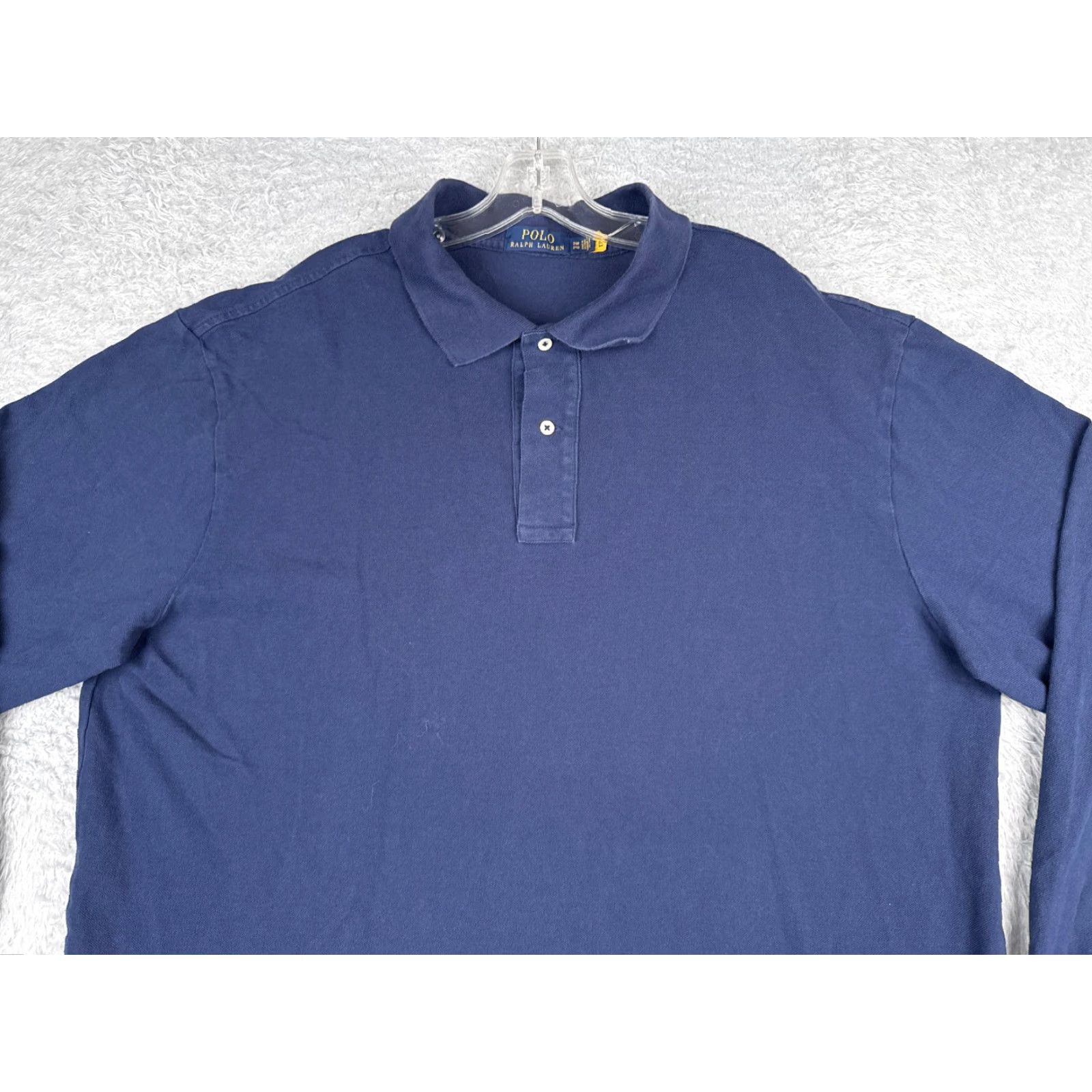 Ralph Lauren Ralph Lauren Polo Shirt Adult Big & Tall 2XL Blue Polo Shirt Jersey Cotton Long Sleeve Men 100% Cotton Polo Size US XXL / EU 58 / 5 - 4 Thumbnail