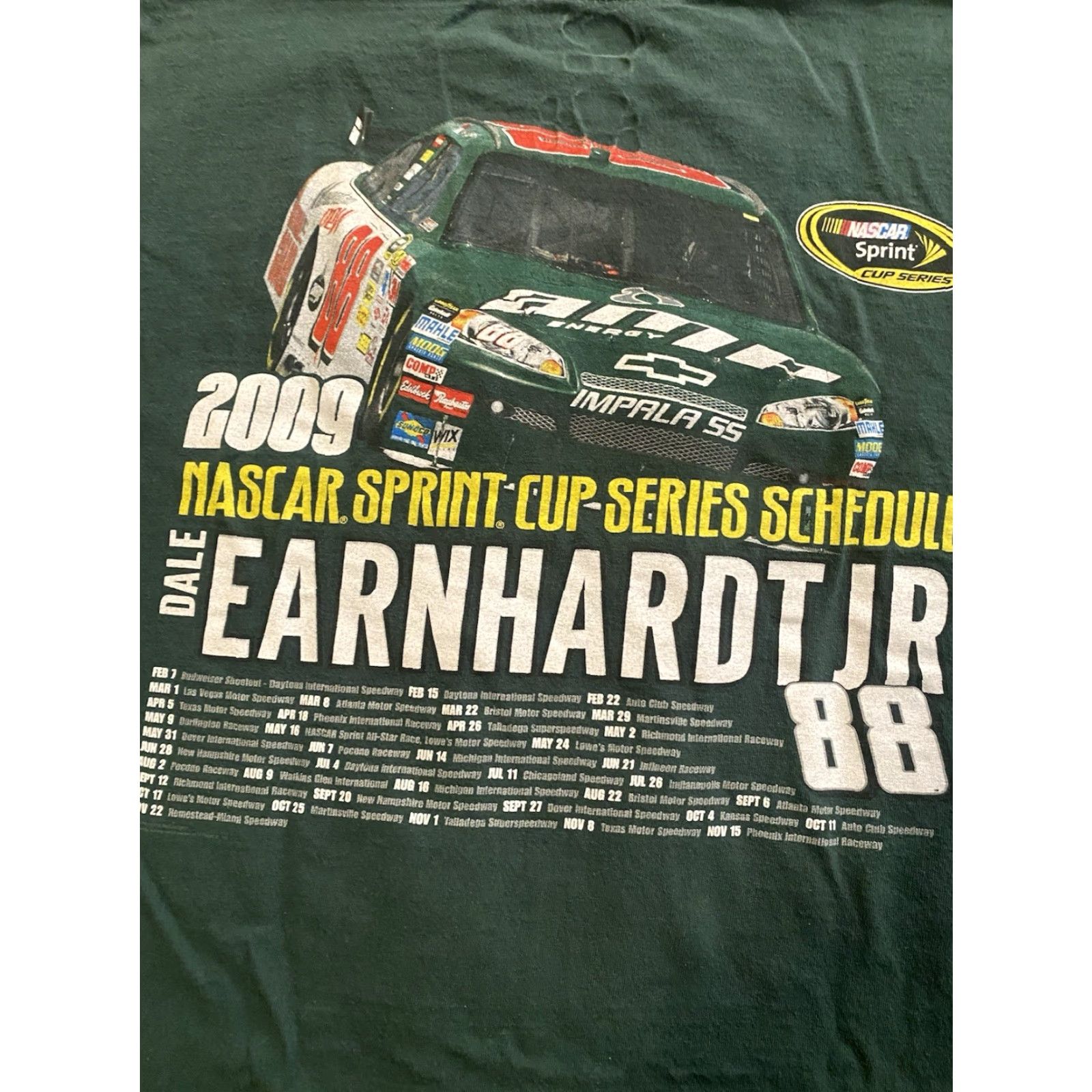 NASCAR Winners Circle 2009 Dale Earnhardt Jr NASCAR Sprint Cup Series T Shirt Green L Size US L / EU 52-54 / 3 - 3 Thumbnail