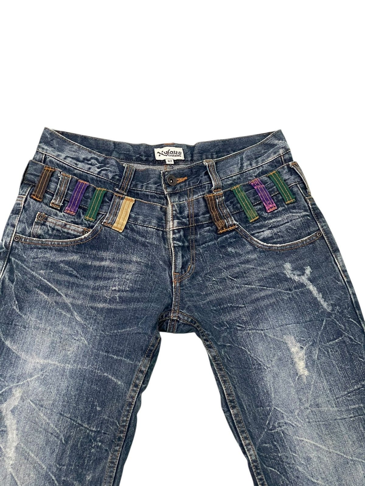 Japanese Brand Double Waist Jeans Nylaus Chrome Dior Erd cdg amiri 2🟦9 Size US 31 - 6 Thumbnail