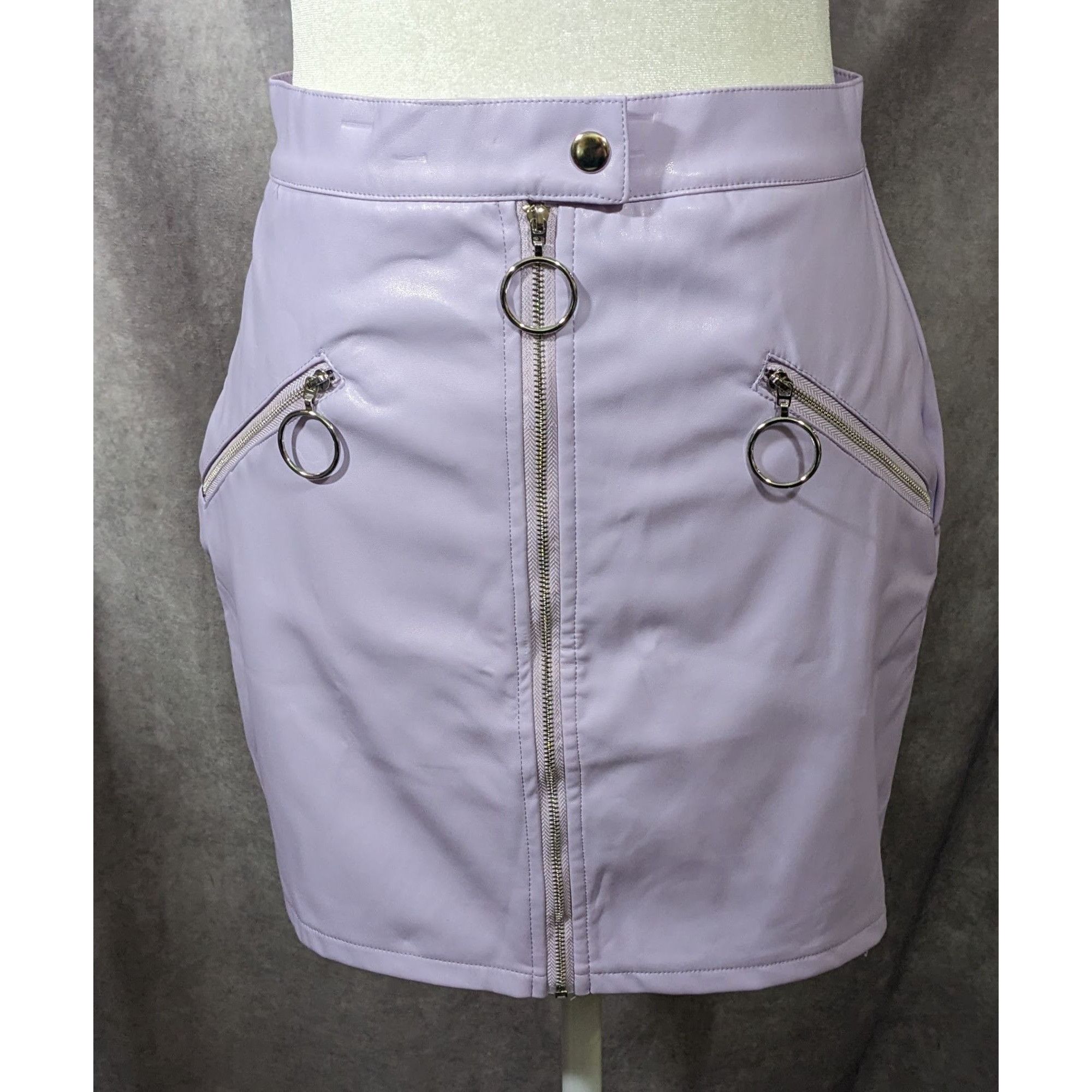 Other Salty Pastel Purple Faux Leather Mini Skirt Size Medium Size 27" / US 4 / IT 40 - 6 Thumbnail