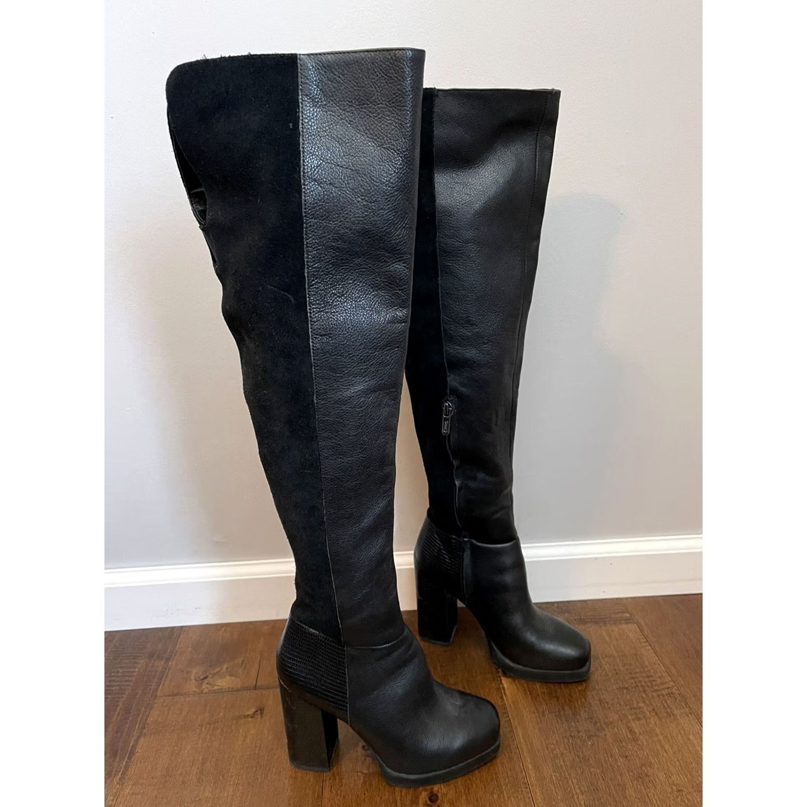 Sam Edelman Circus by Sam Edelman Howell Black Leather Knee High Boot Womens 5.5M Size US 6 / IT 36 - 3 Thumbnail