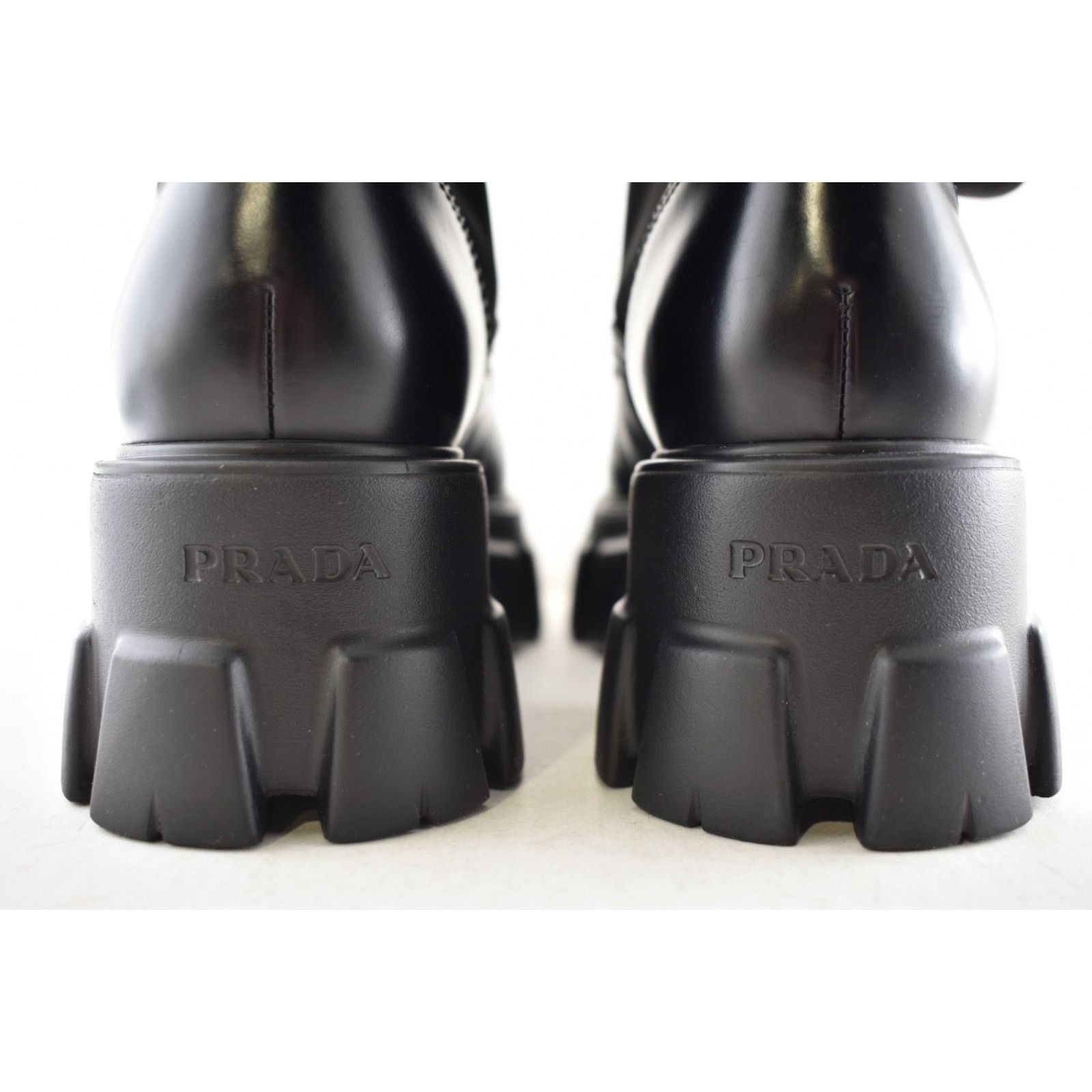 Prada Prada Monolith Black Leather Nylon Lug Sole Combat Boot 41.5 Size US 11.5 / IT 41.5 - 15 Thumbnail