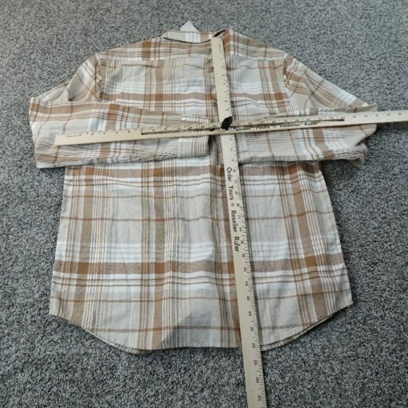 Banana Republic Banana Republic Shirt Mens M Brown White Plaid Slim Long Sleeve Button Up Size US M / EU 48-50 / 2 - 6 Thumbnail