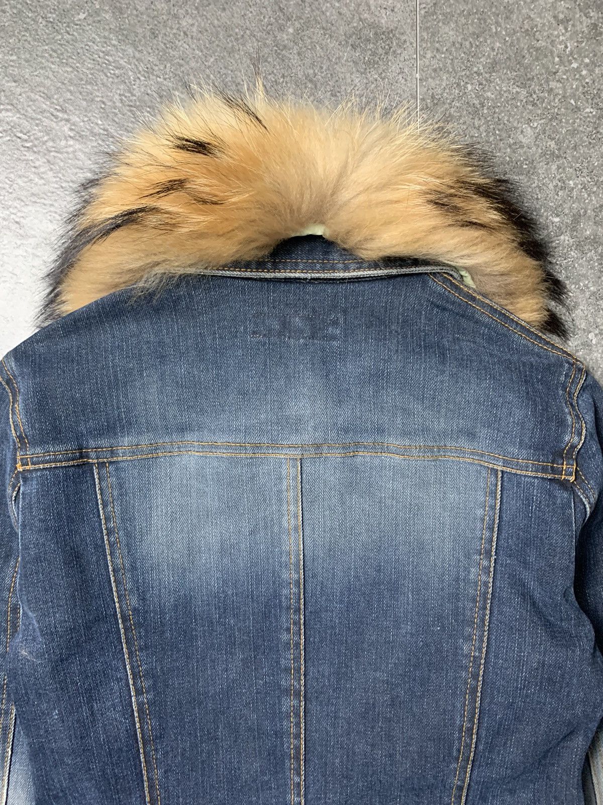 If Six Was Nine 2000s Morgan Homme Faux Fur Denim Jacket Size XS / US 0-2 / IT 36-38 - 9 Thumbnail
