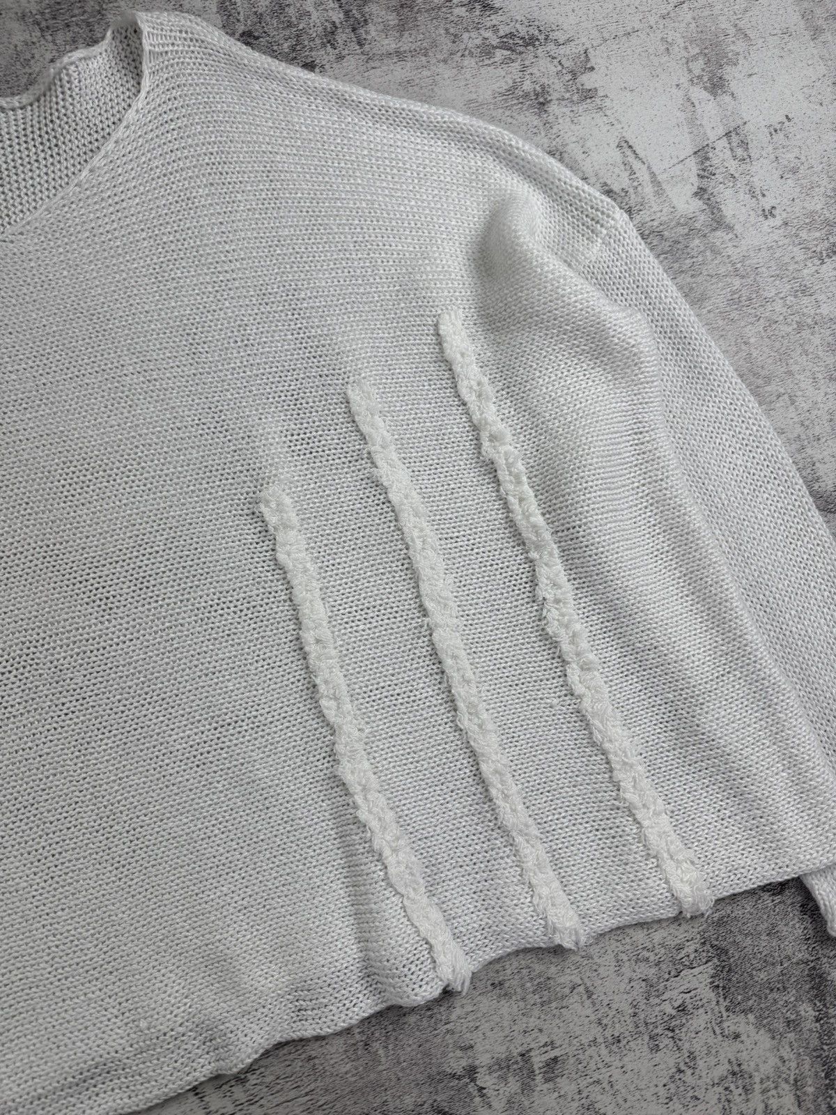 Japanese Brand Grizas Linen Asymmetric Oversized Knit Sweater Cropped Tunic Size XL / US 12-14 / IT 48-50 - 10 Thumbnail