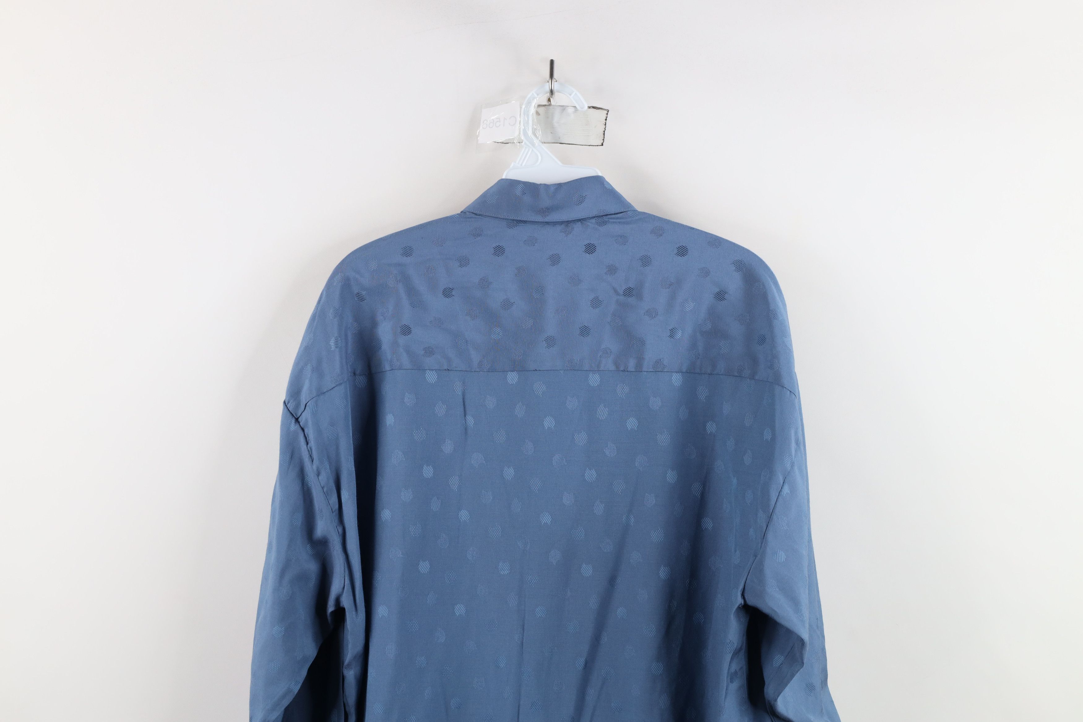 Vintage Vintage 90s Streetwear Polka Dot Collared Button Shirt Blue Size US M / EU 48-50 / 2 - 13 Thumbnail