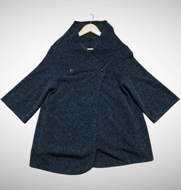 Japanese Brand Peyton Place Dark Grey Wool Blend A-Line Cape Coat - Medium Size M / US 6-8 / IT 42-44 - 3 Thumbnail