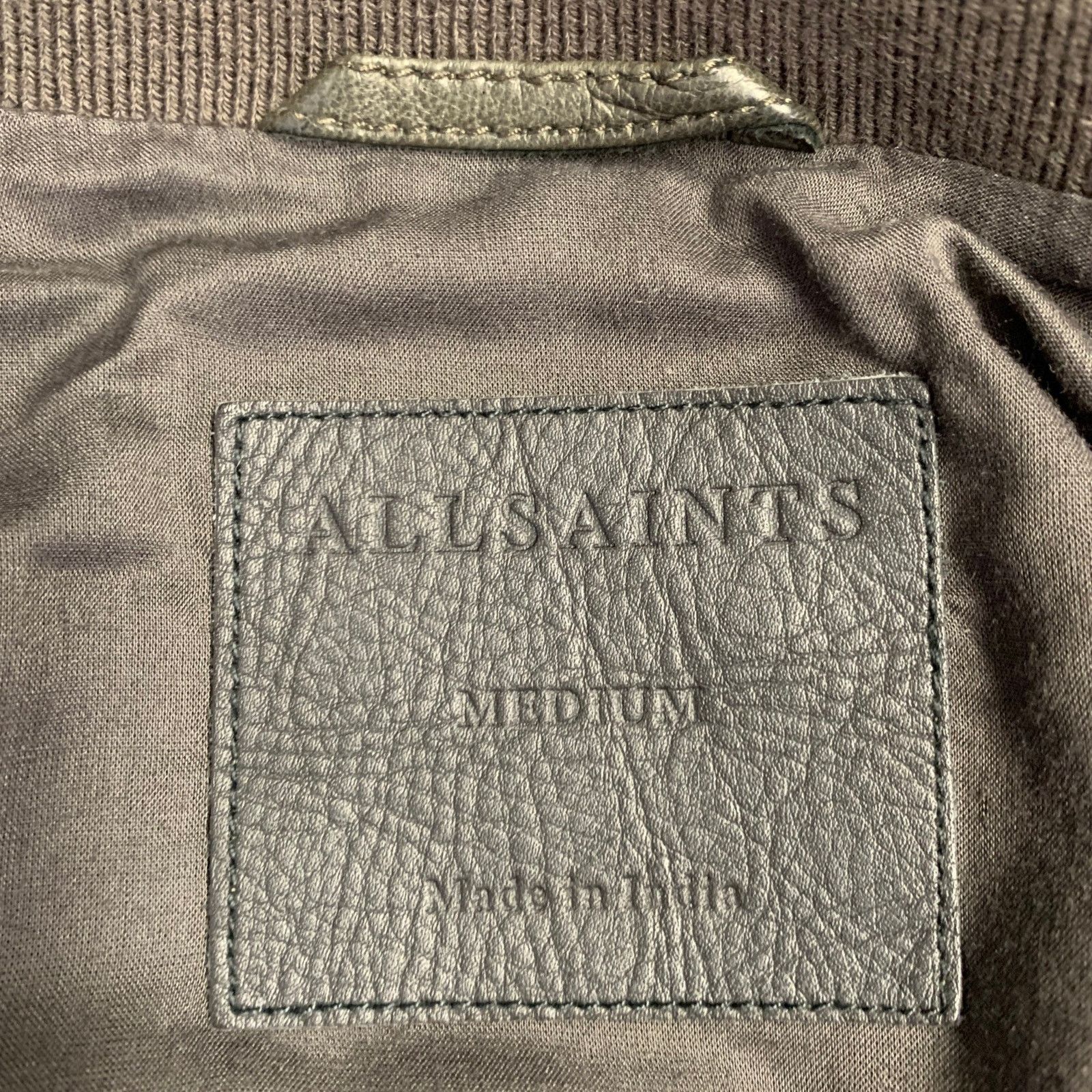 Allsaints ALLSAINTS Size M Green Olive Sheepskin Leather Bomber Jacket Size US M / EU 48-50 / 2 - 7 Thumbnail