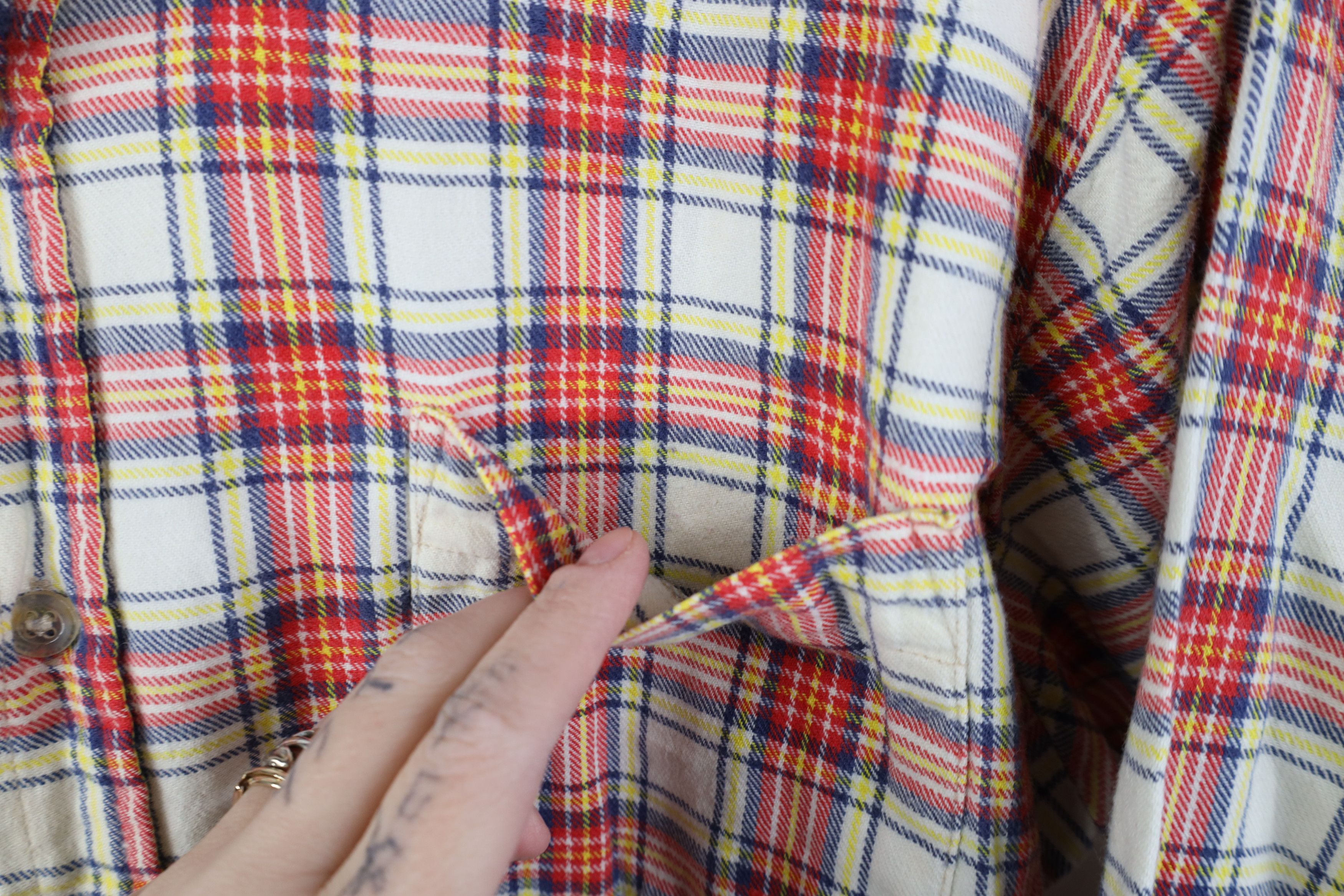 Vintage Vintage 70s Streetwear Flannel Collared Button Shirt Plaid Size US L / EU 52-54 / 3 - 4 Thumbnail