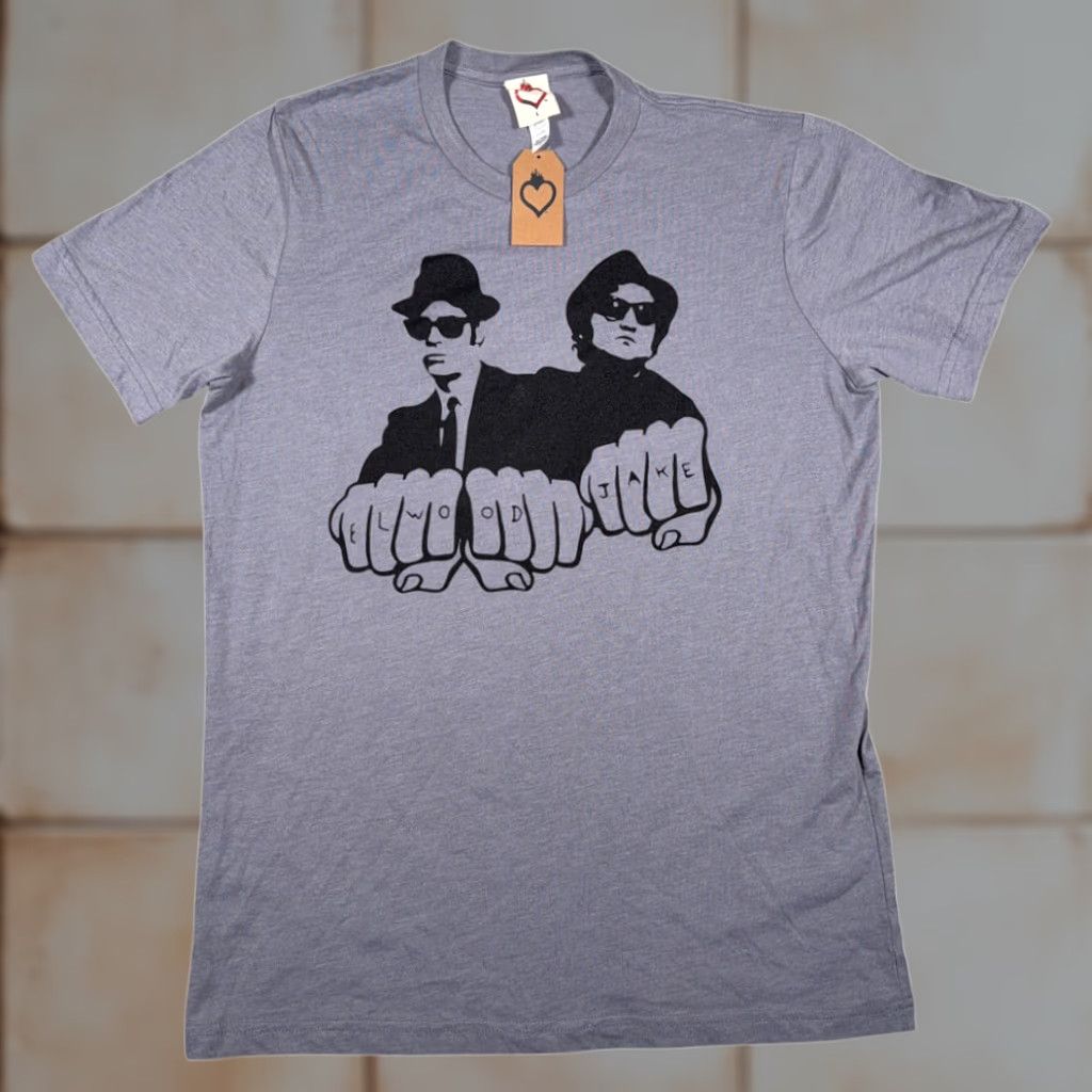 Elwood Blues Brothers Shirt Adult LARGE Gray House Blues Music Jake Elwood Belushi Slim Size US L / EU 52-54 / 3 - 1 Thumbnail
