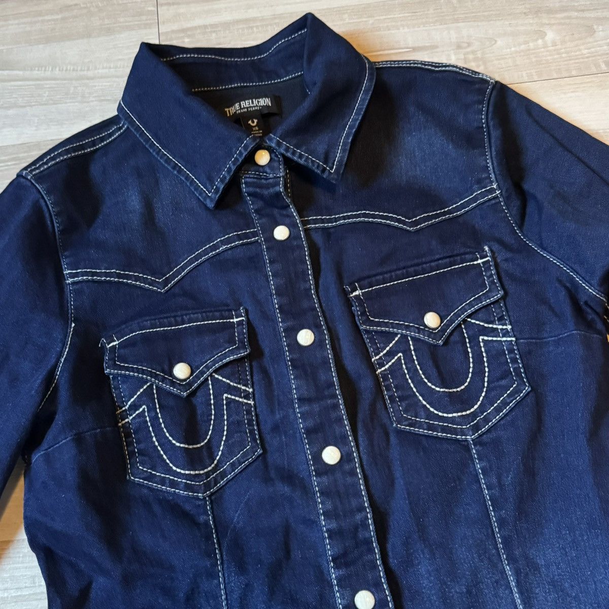 True Religion True Religion Western Denim Shirt Size XS / US 0-2 / IT 36-38 - 3 Thumbnail