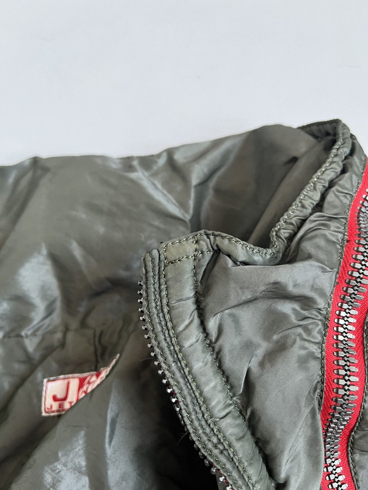 JET SET × Japanese Brand × Vintage Vintage 90s JET SET Women Nylon Olive Avant Garde Zip Jacket Size M / US 6-8 / IT 42-44 - 7 Thumbnail