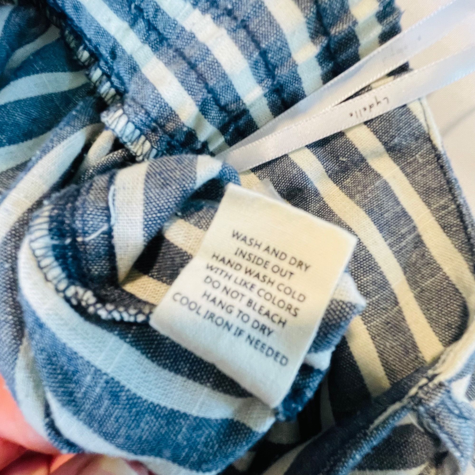 Other Lydelle Women's Striped High-Waisted Pants Small Blue & Whit Size 26" / US 2 / IT 38 - 5 Thumbnail