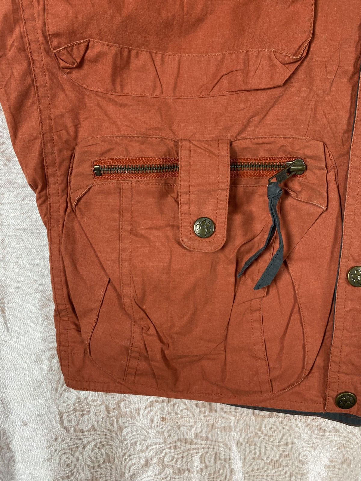 Jack Wolfskin Vintage Jack Wolfskin Utility Vest Burnt Orange Multi Pocket Size US M / EU 48-50 / 2 - 7 Thumbnail