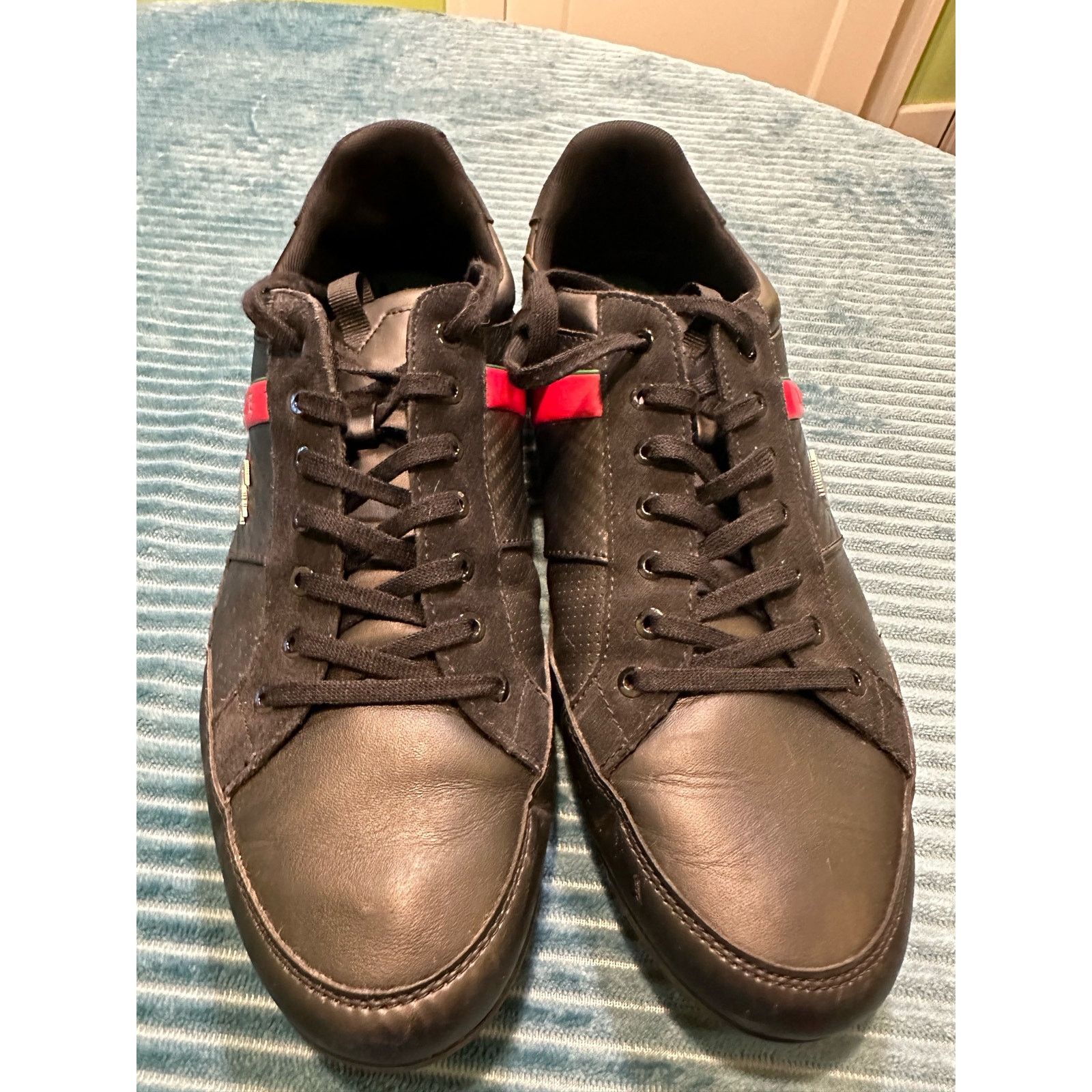Lacoste Lacoste Men's Black Sneakers with Red Stripe Size US 12 / EU 45 - 3 Thumbnail
