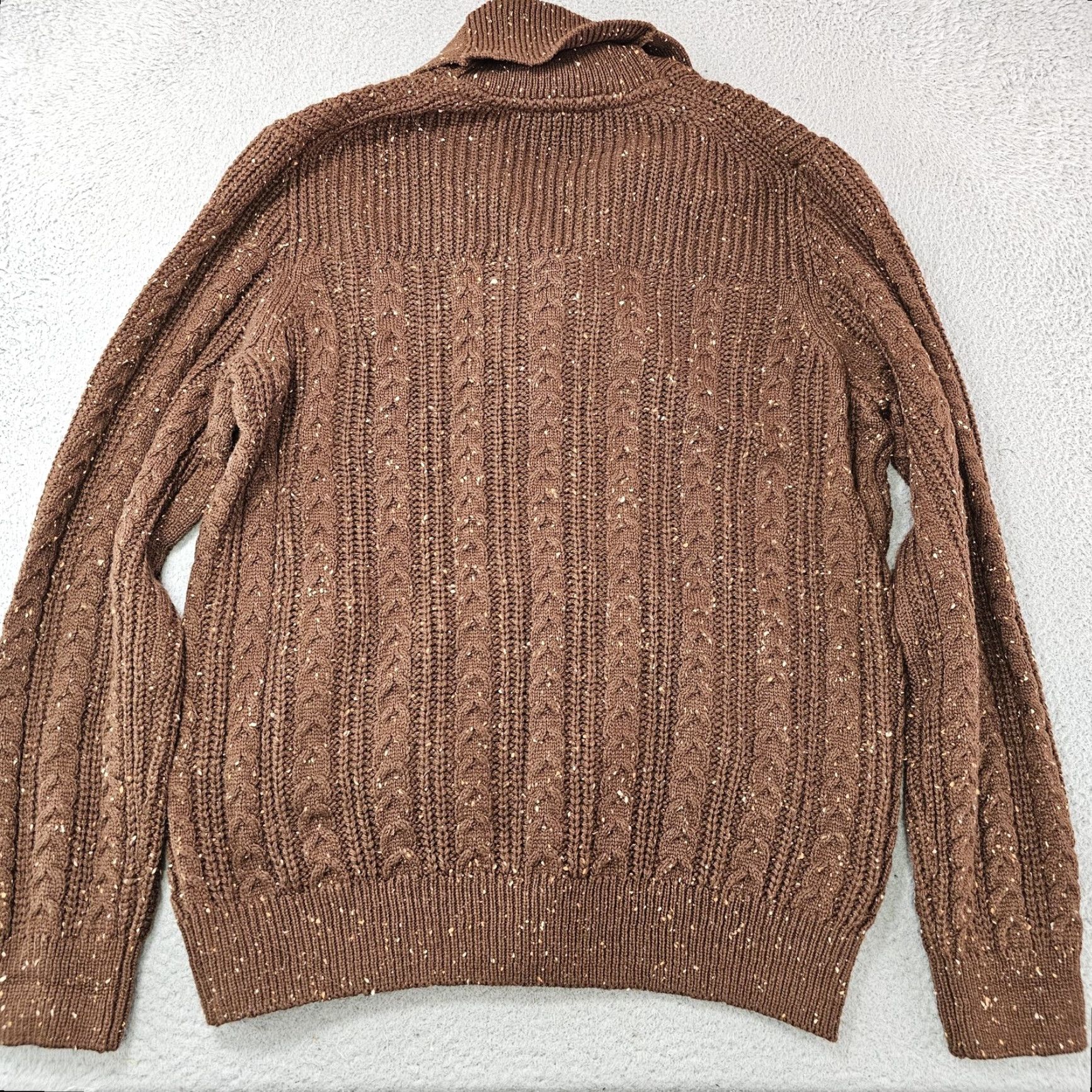 Vintage VINTAGE Wellen Seawool Sweater Mens Medium Shawl Collar Cardigan Donegal Cable Knit Mens Size US M / EU 48-50 / 2 - 5 Thumbnail