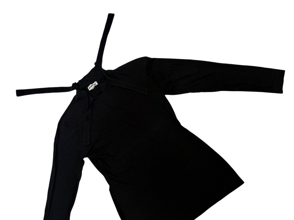 Jil Sander JIL SANDER BLACK TIE NECK LS MINIMALIST NOIR BLACK TOP 🇮🇹 Size M / US 6-8 / IT 42-44 - 7 Thumbnail