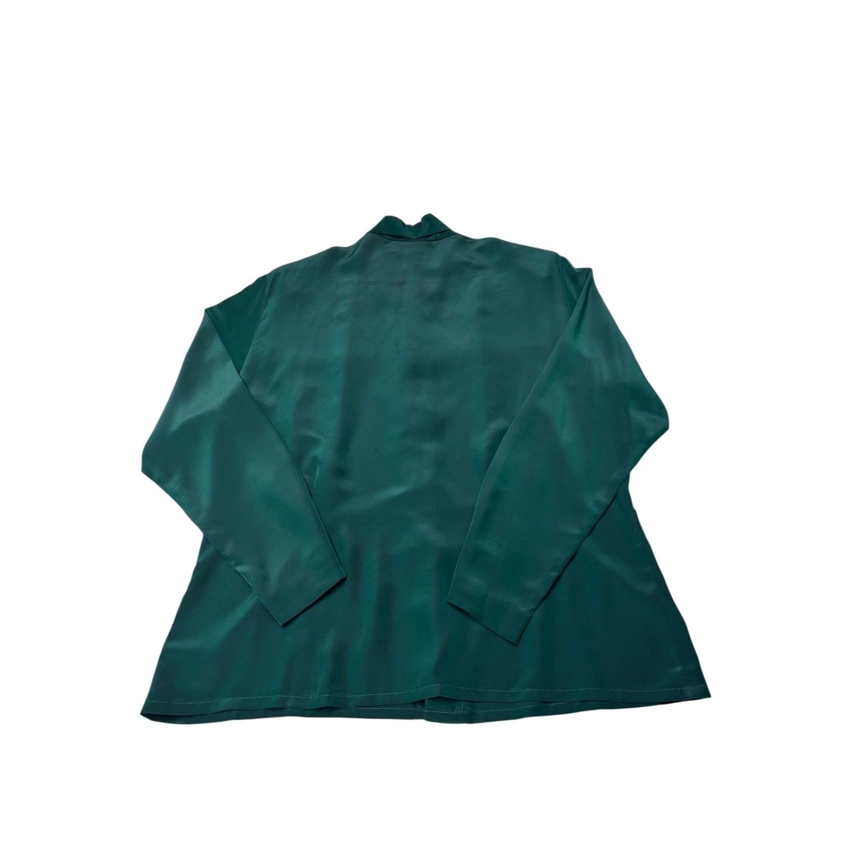 Pendleton VINTAGE Sophisticates by Pendleton Blouse Emerald Green Satin Button Up 14 Women Adjustable Collared Long Sleeve 80s 90s Classic Shake Size XL / US 12-14 / IT 48-50 - 4 Thumbnail