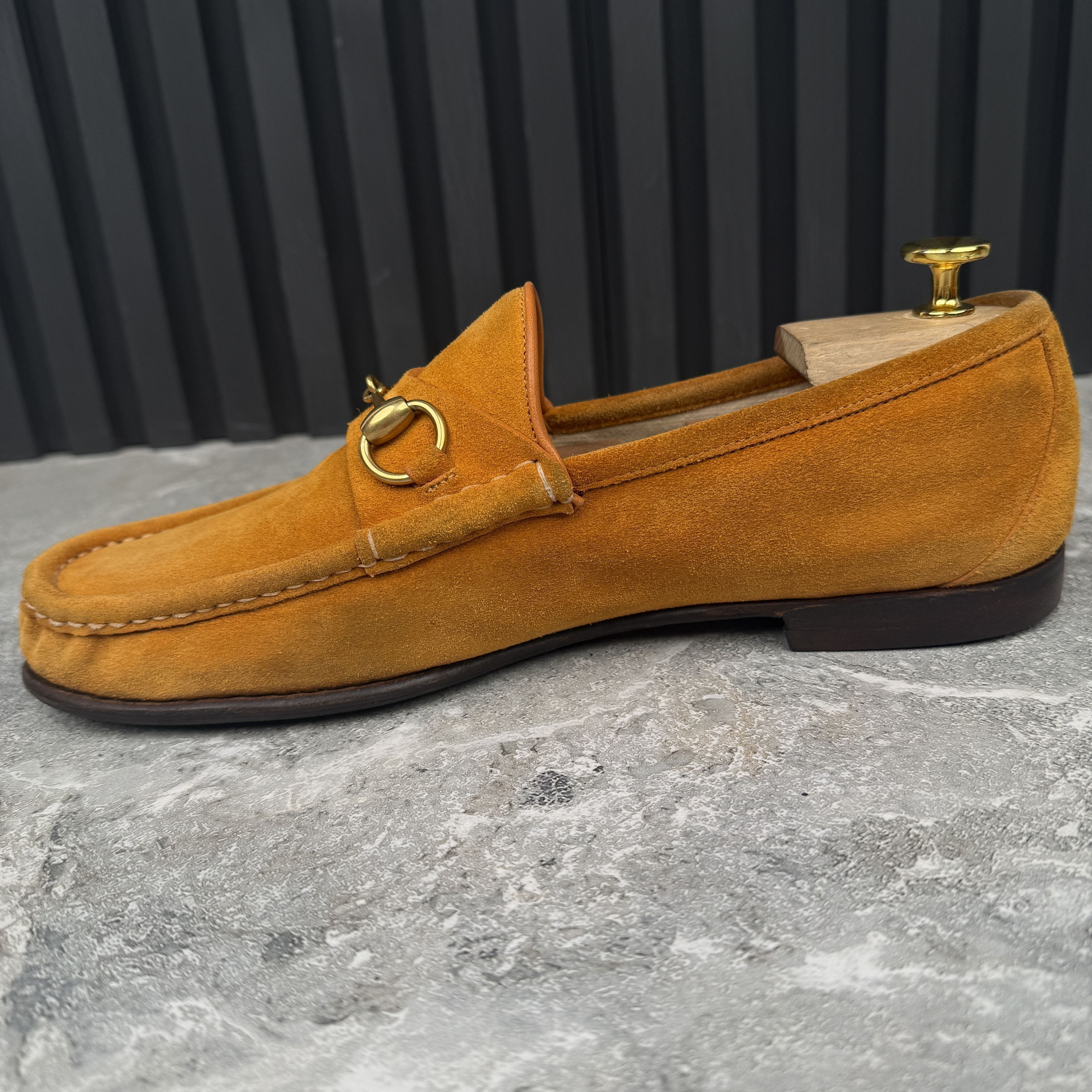 Gucci Gucci 1953 Horsebit Loafer Heels Mustard Suede Size US 9.5 / EU 42-43 - 5 Thumbnail