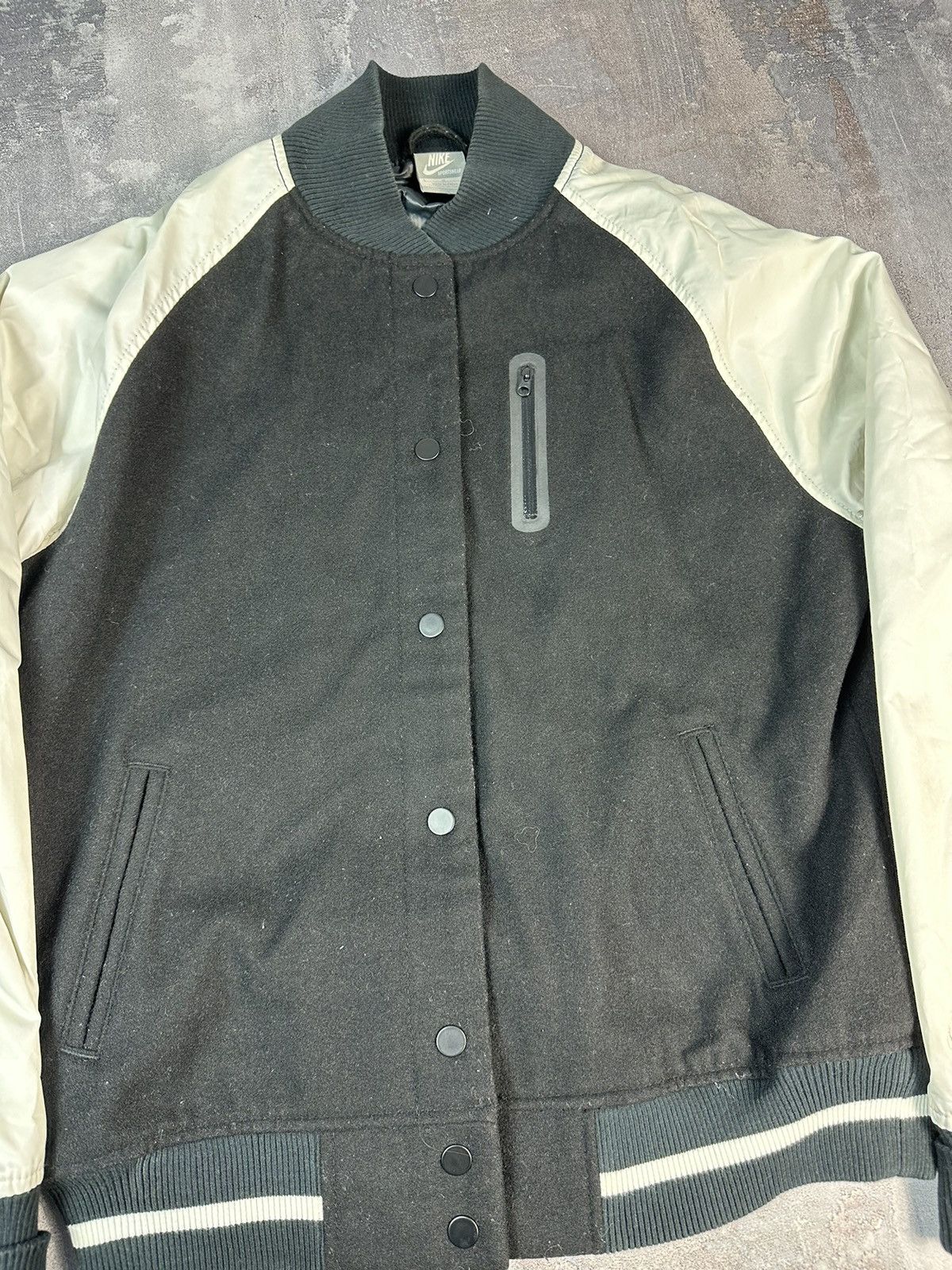 Nike × Vintage NIKE WMNS WOOL RAGLAN DESTROYER JACKET TECH FLEECE Size L / US 10 / IT 46 - 6 Thumbnail